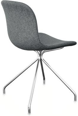 Krzesło Troy 4 star tapicerowane chromowana rama szary melanż