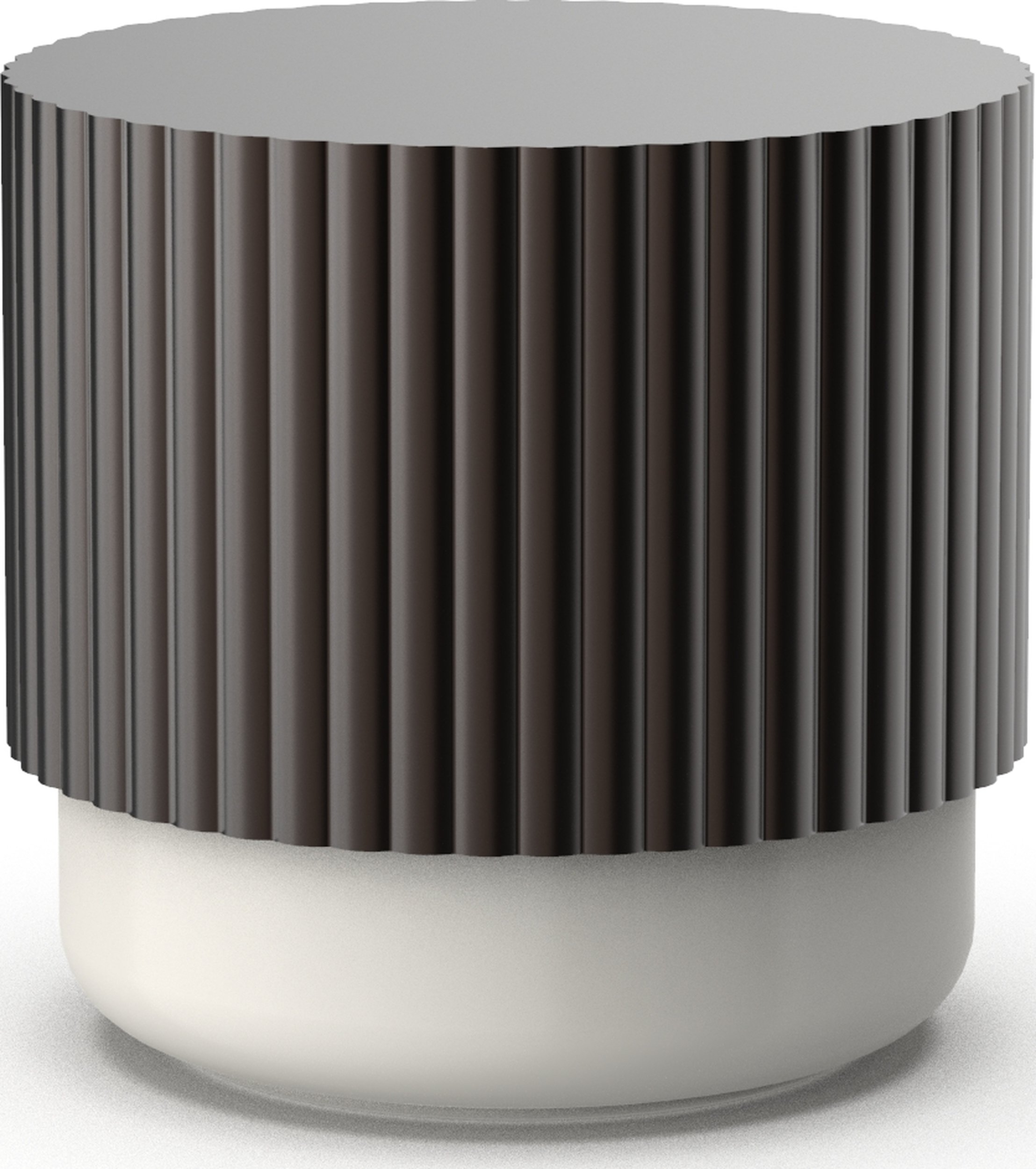 Pojemnik łazienkowy Of Line 10 cm kremowy z brązową pokrywką