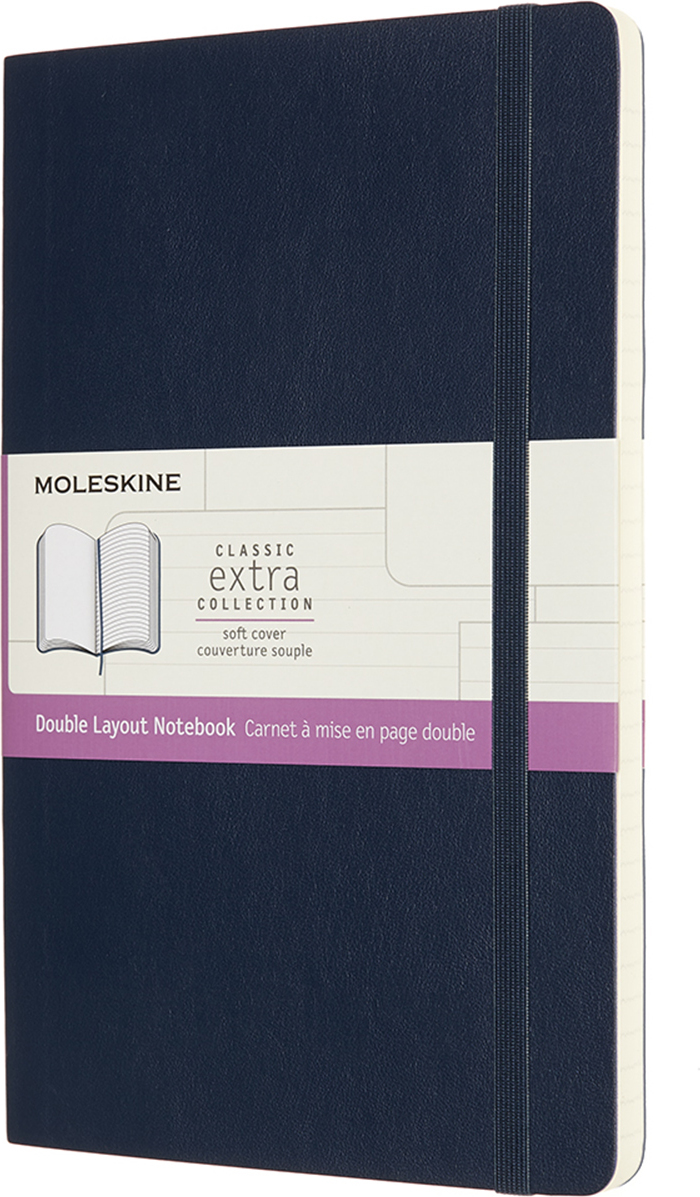 Notes Moleskine L 192 strony szafirowy gładki i w linie miękka oprawa