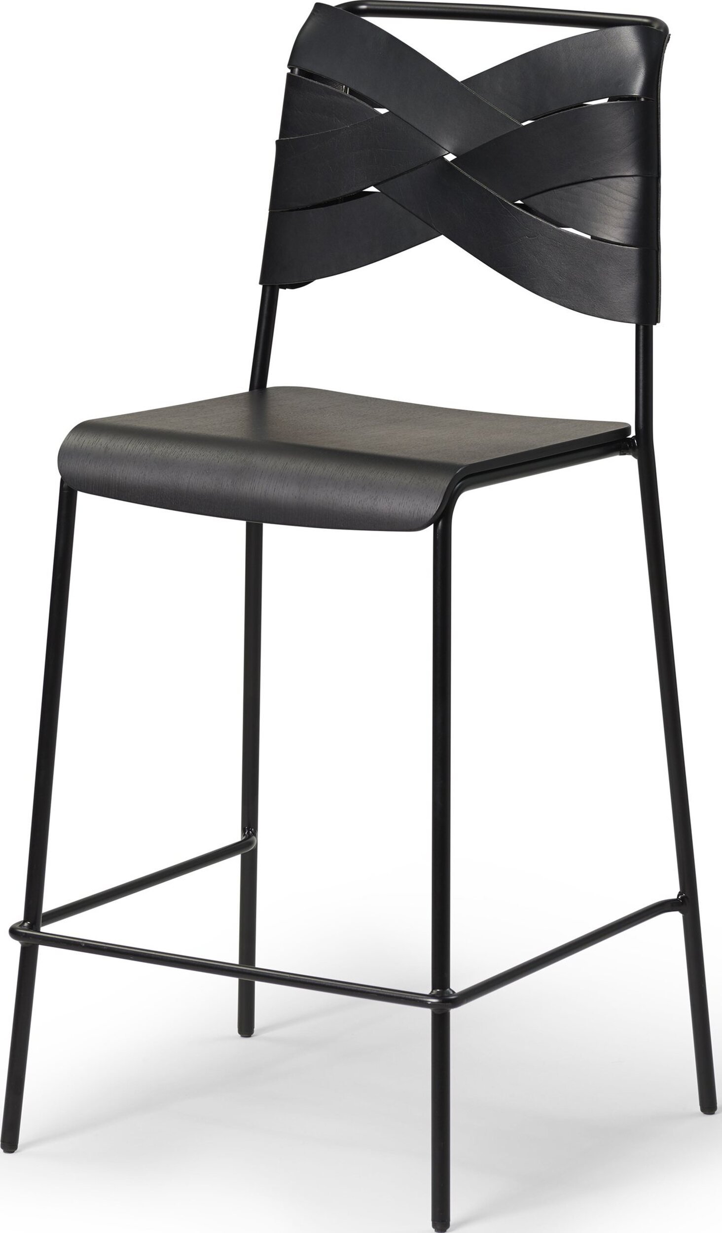 Stołek barowy Torso czarny z czarnymi nogami