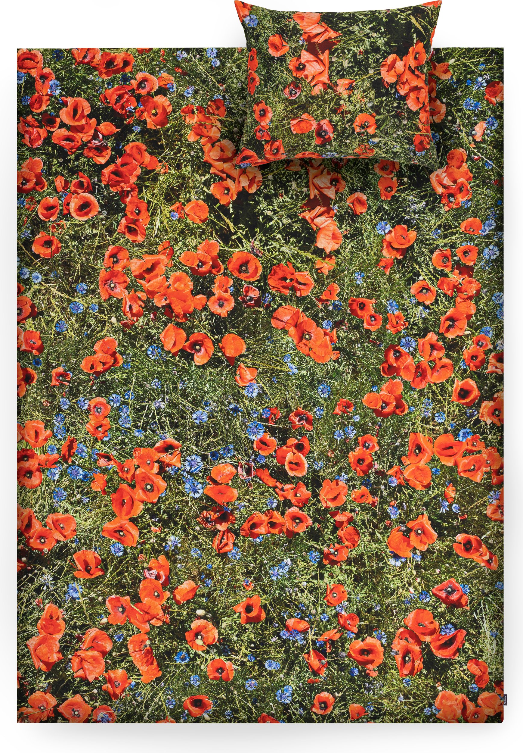 Pościel Hayka maki 140 x 200 cm pojedyncza z poszewką na poduszkę 70 x 80 cm