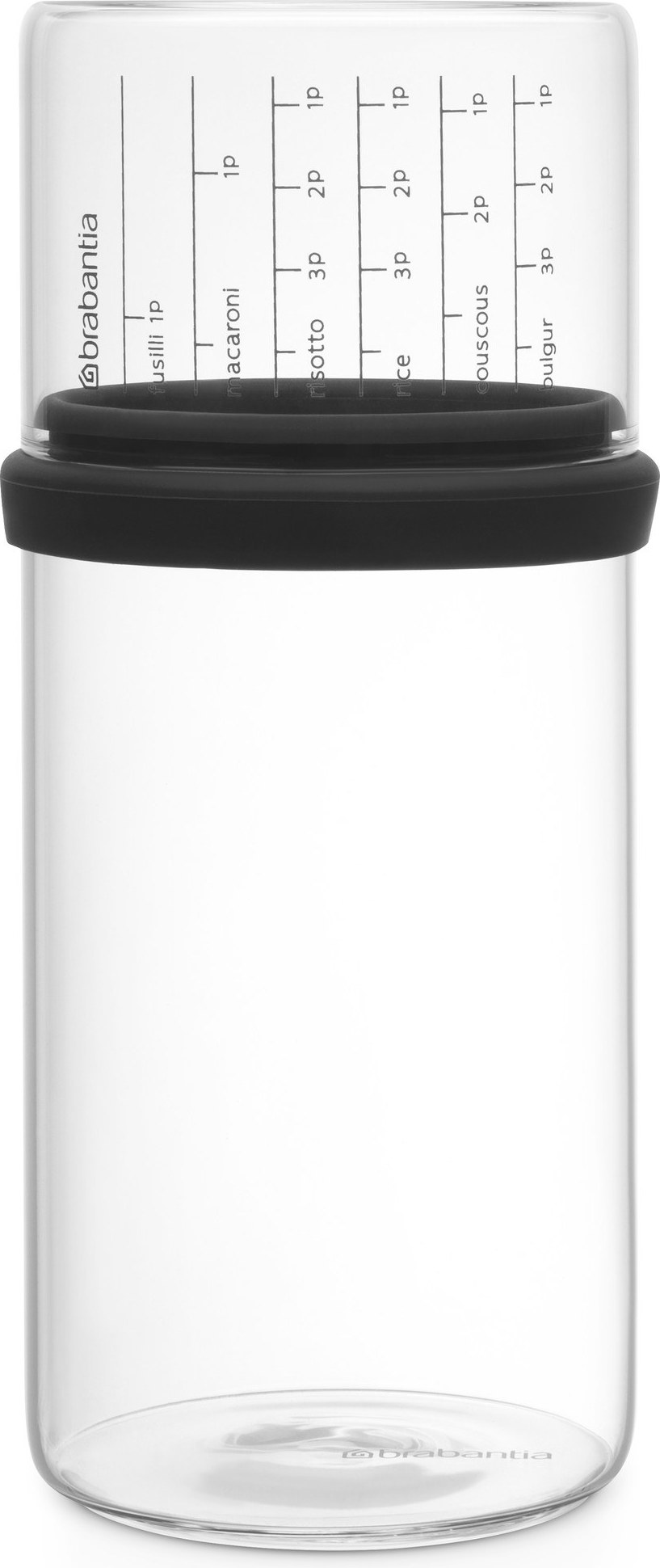 Pojemnik do przechowywania Brabantia 1 l ciemnoszary z miarką kuchenną