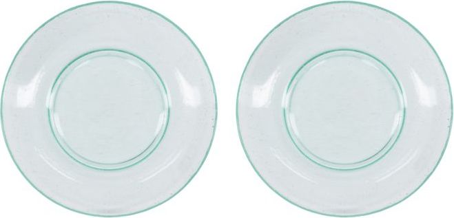 Talerze śniadaniowe Rain 21 cm jasnoniebieskie szklane 2 szt.