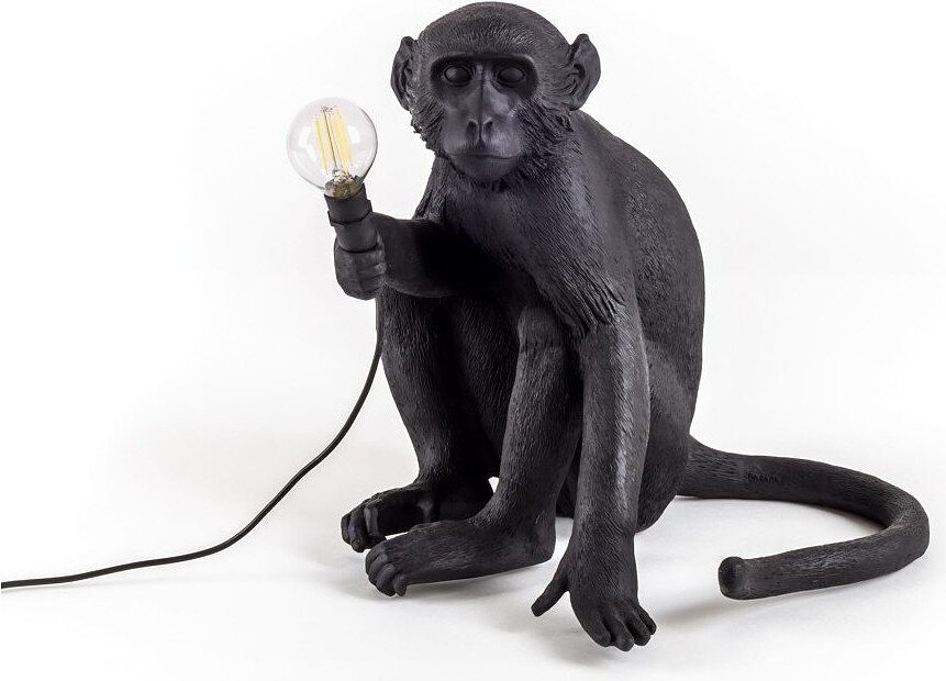 Lampa Monkey czarna stołowa siedząca
