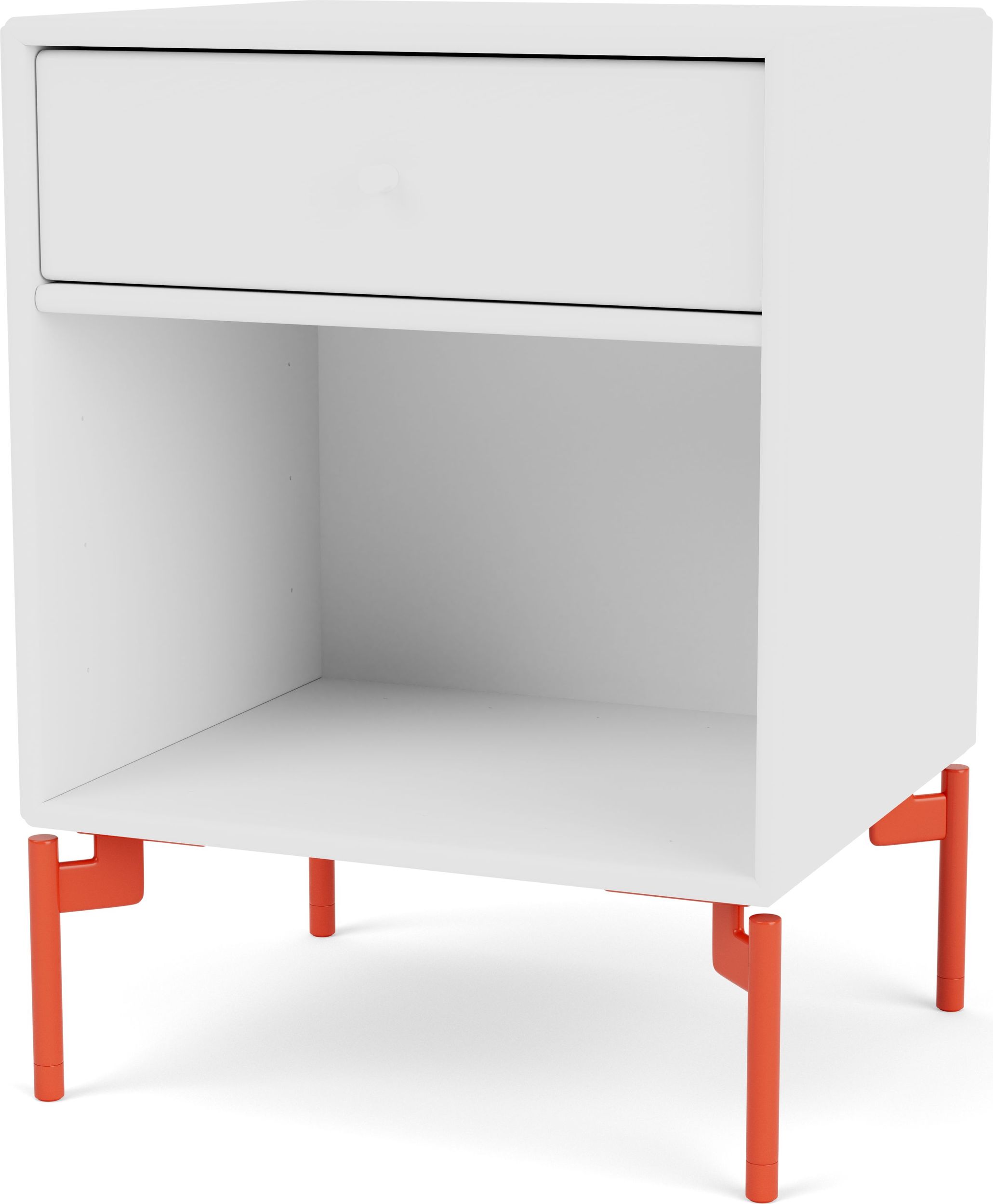 Szafka nocna Dream biała na czerwonych nogach