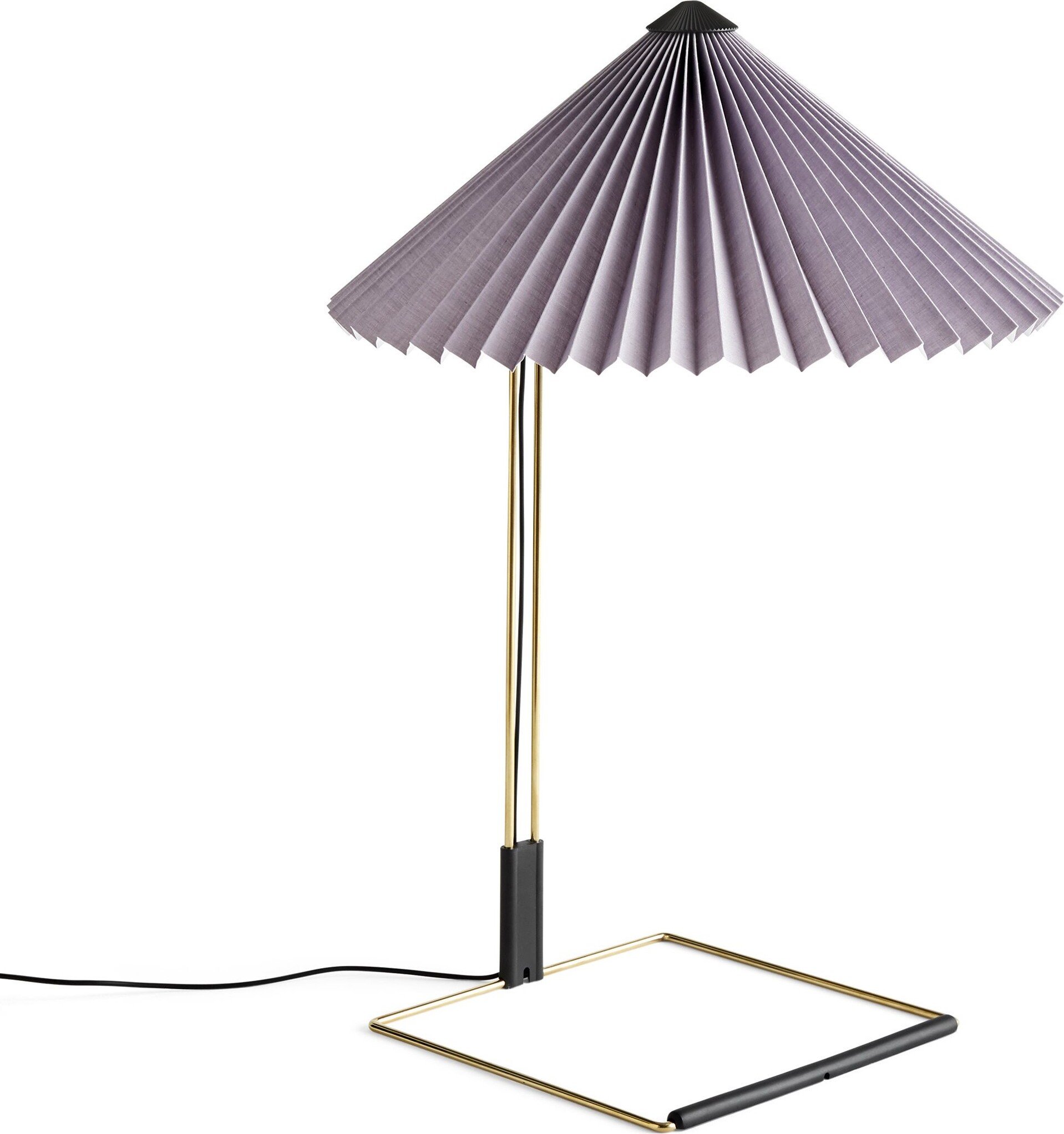 Lampa stołowa Matin 38 cm lawendowa polerowany mosiądz