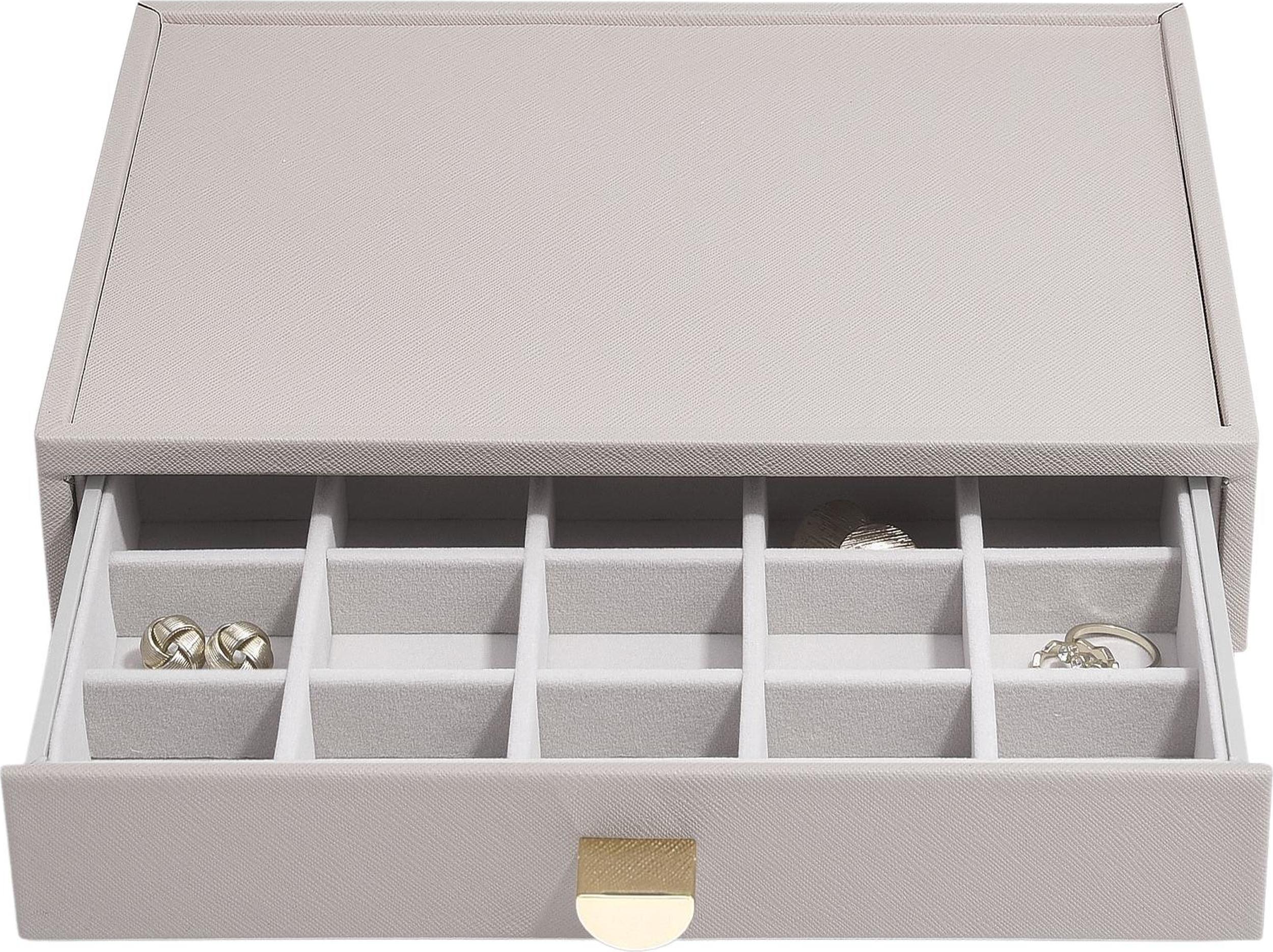 Szkatułka na biżuterię Stackers 20 komorowa classic taupe z szufladą