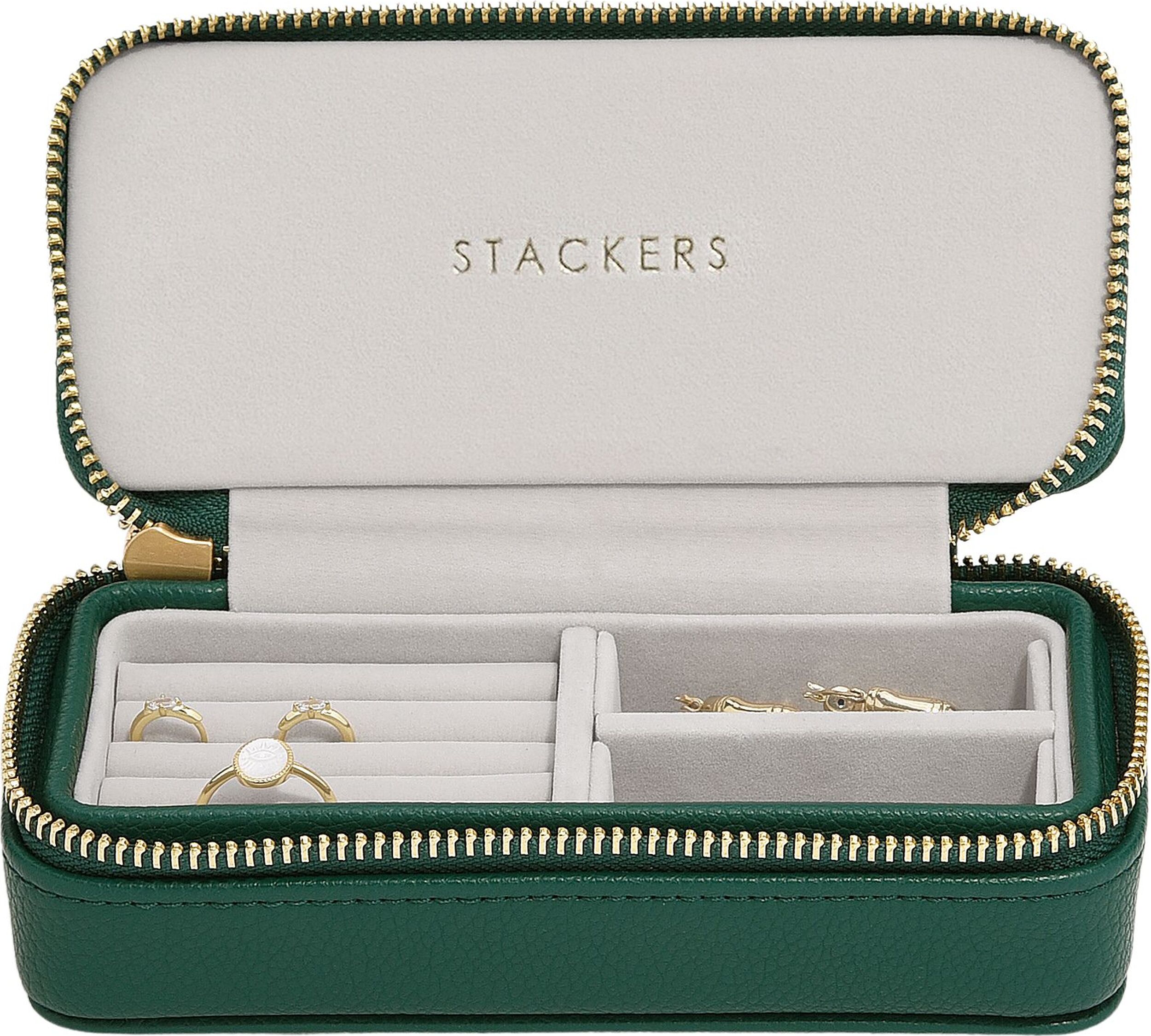 Pudełko podróżne na biżuterię Stackers Travel classic leśna zieleń
