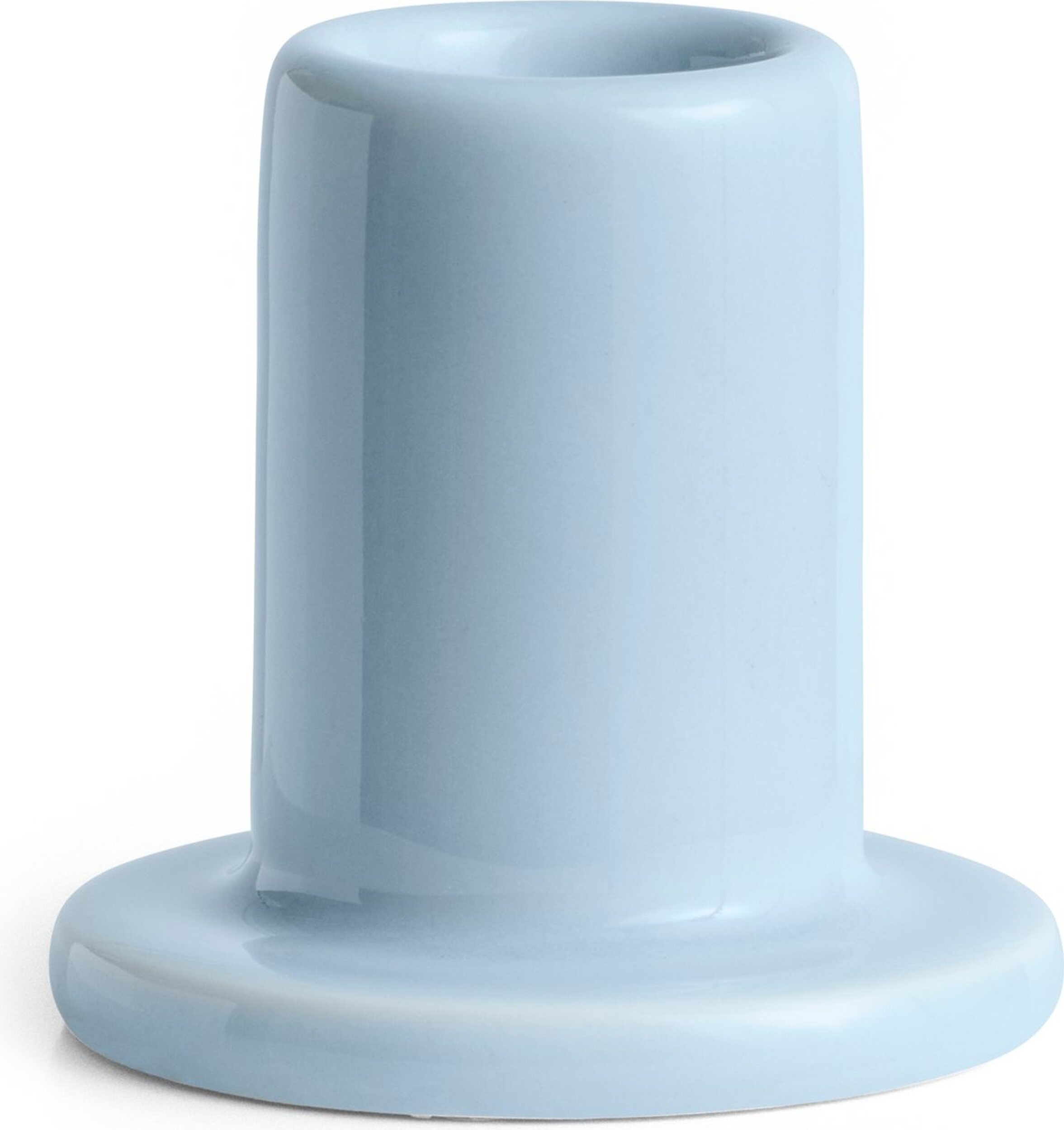 Świecznik na klasyczną świecę Tube S błękitny ceramiczny