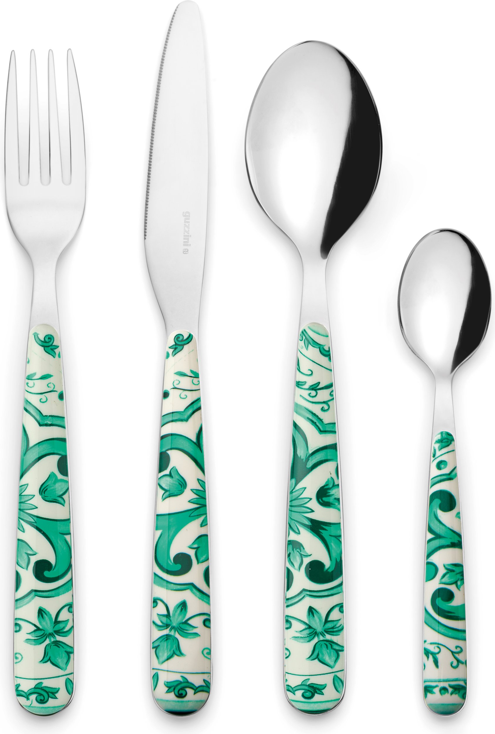 Komplet sztućców Blues zielony 24 el.