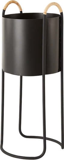 Osłonka na doniczkę na stojaku Maki 55 cm czarna