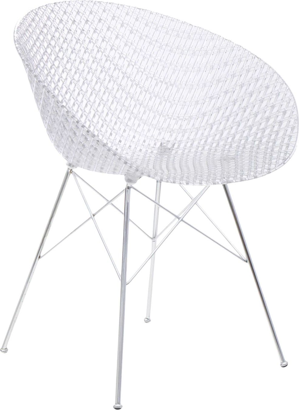 Krzesło Smatrik kryształowe z chromowanymi nogami