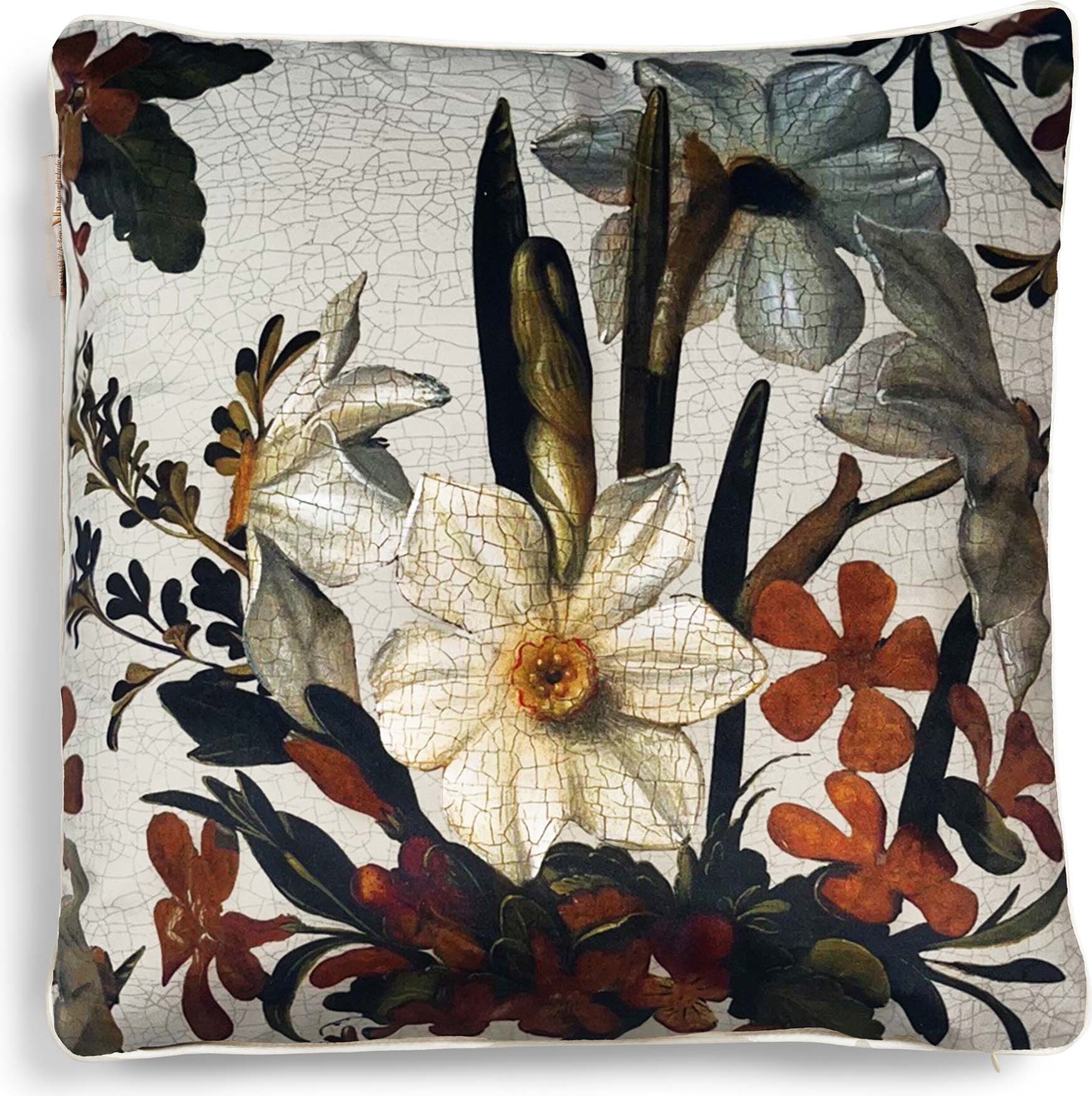 Poduszka Daffodil Reunited 50 x 50 cm różowo-biała