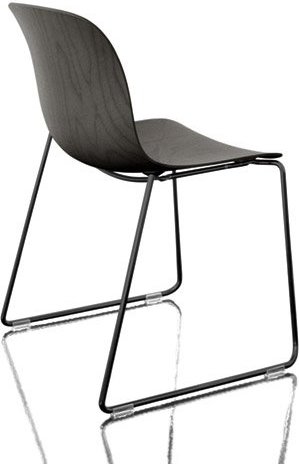 Krzesło Troy siedzisko ze sklejki lakierowana rama czarna czarny buk