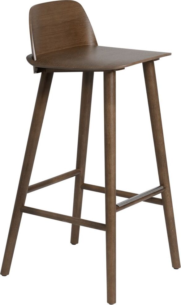 Stołek barowy Nerd 75 cm ciemny brąz z ochraniaczem na podnóżek