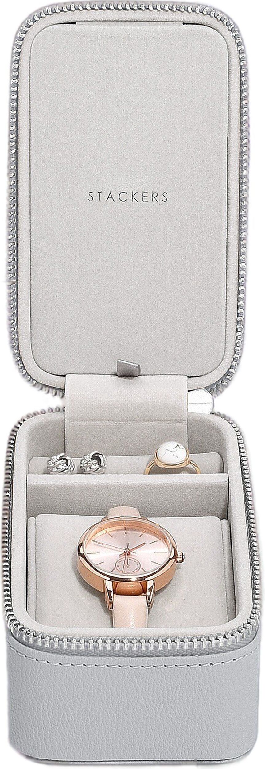 Pudełko podróżne na biżuterię i zegarek Stackers kamienna szarość
