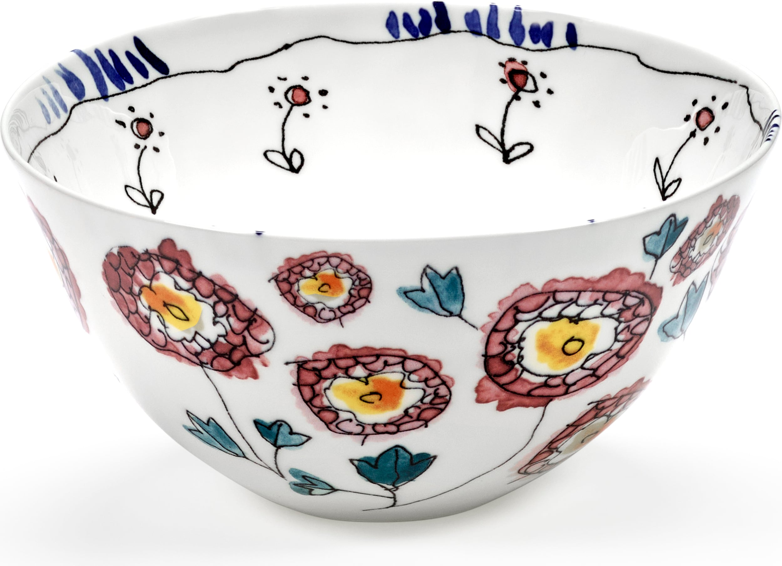 Miska Midnight Flowers Anemone Milk 18 cm