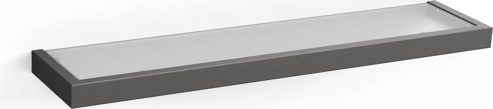 Półka łazienkowa Linea 46,5 cm grafitowa szkło matowe z powłoką PVD