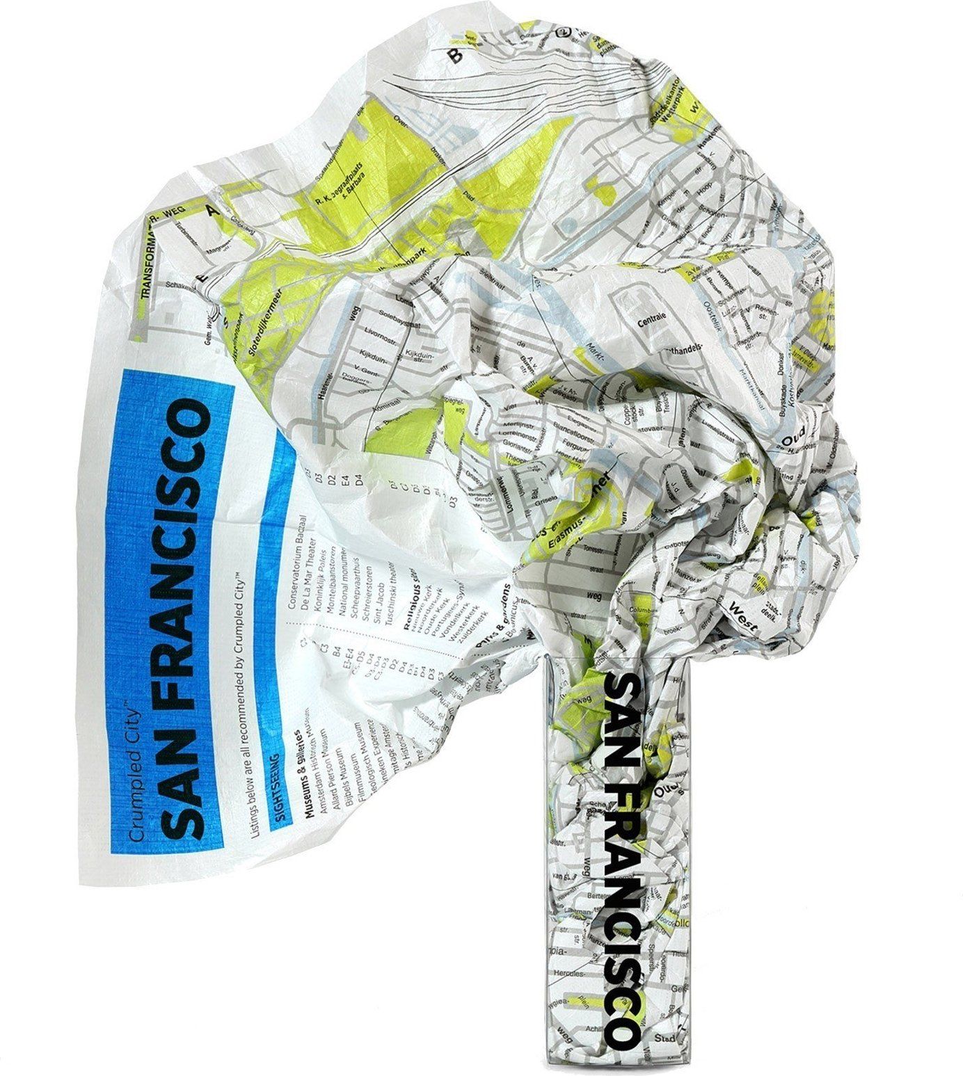 Mapa Crumpled City San Francisco