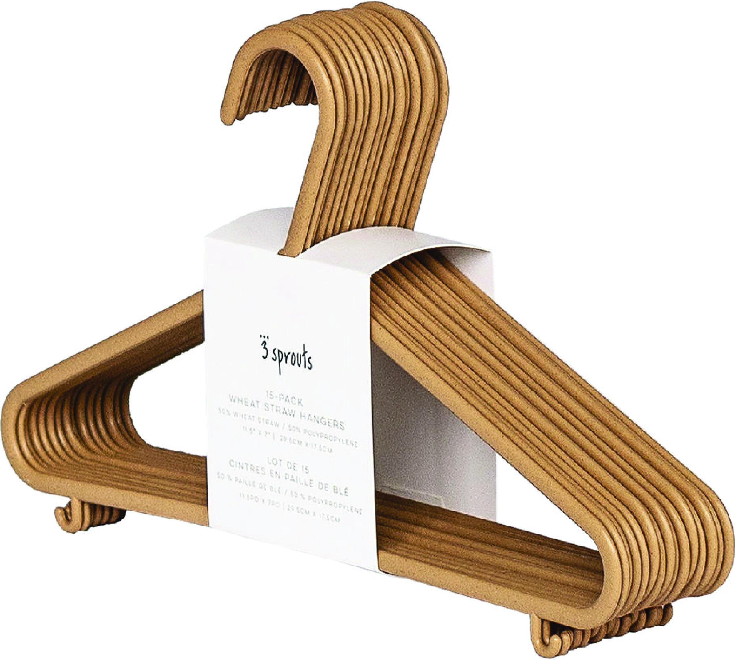 Wieszaki na ubrania dziecięce 3 Sprouts Eko brązowe 15 szt.