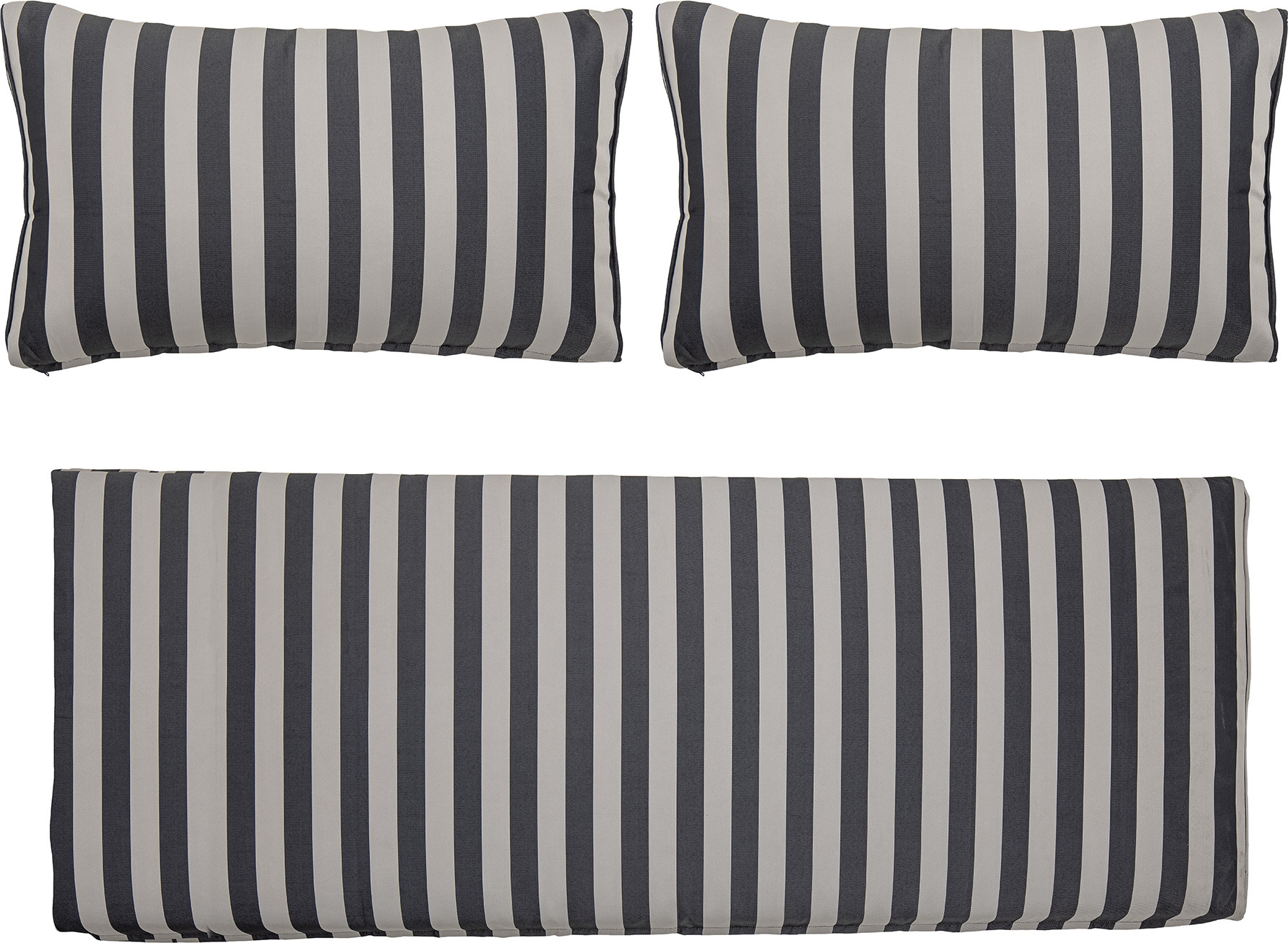 Poszewki na poduszki do sofy Mundo w paski czarne 3 szt.
