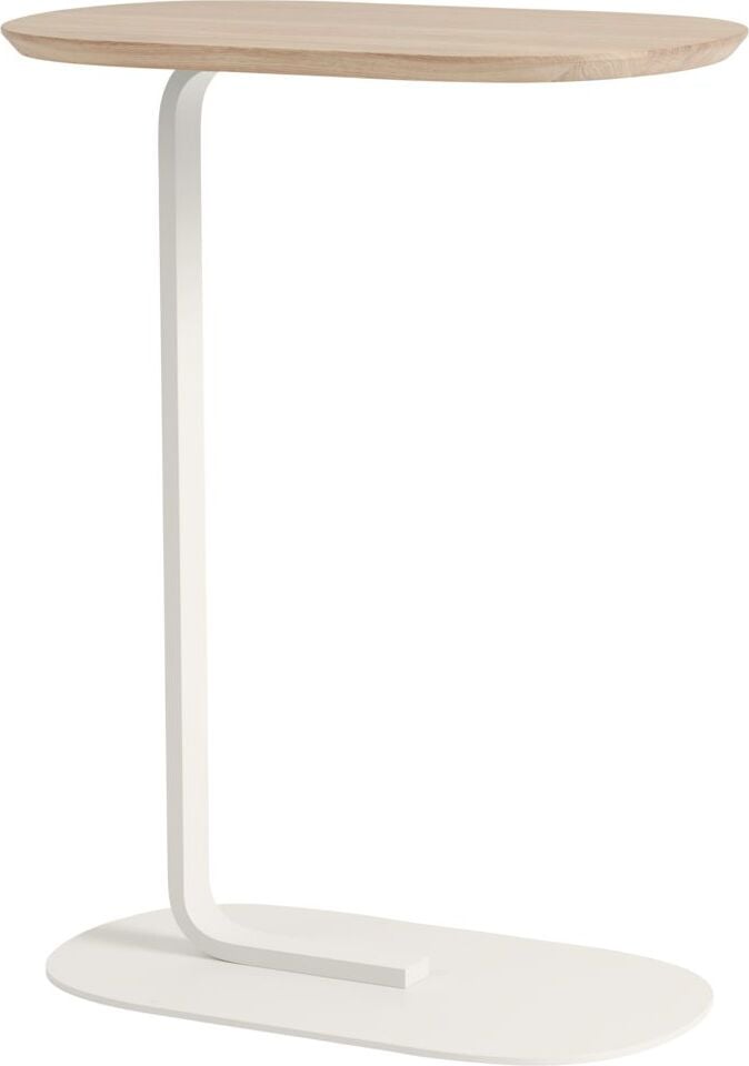Stolik boczny Relate 73,5 cm jasny dąb na białej nodze