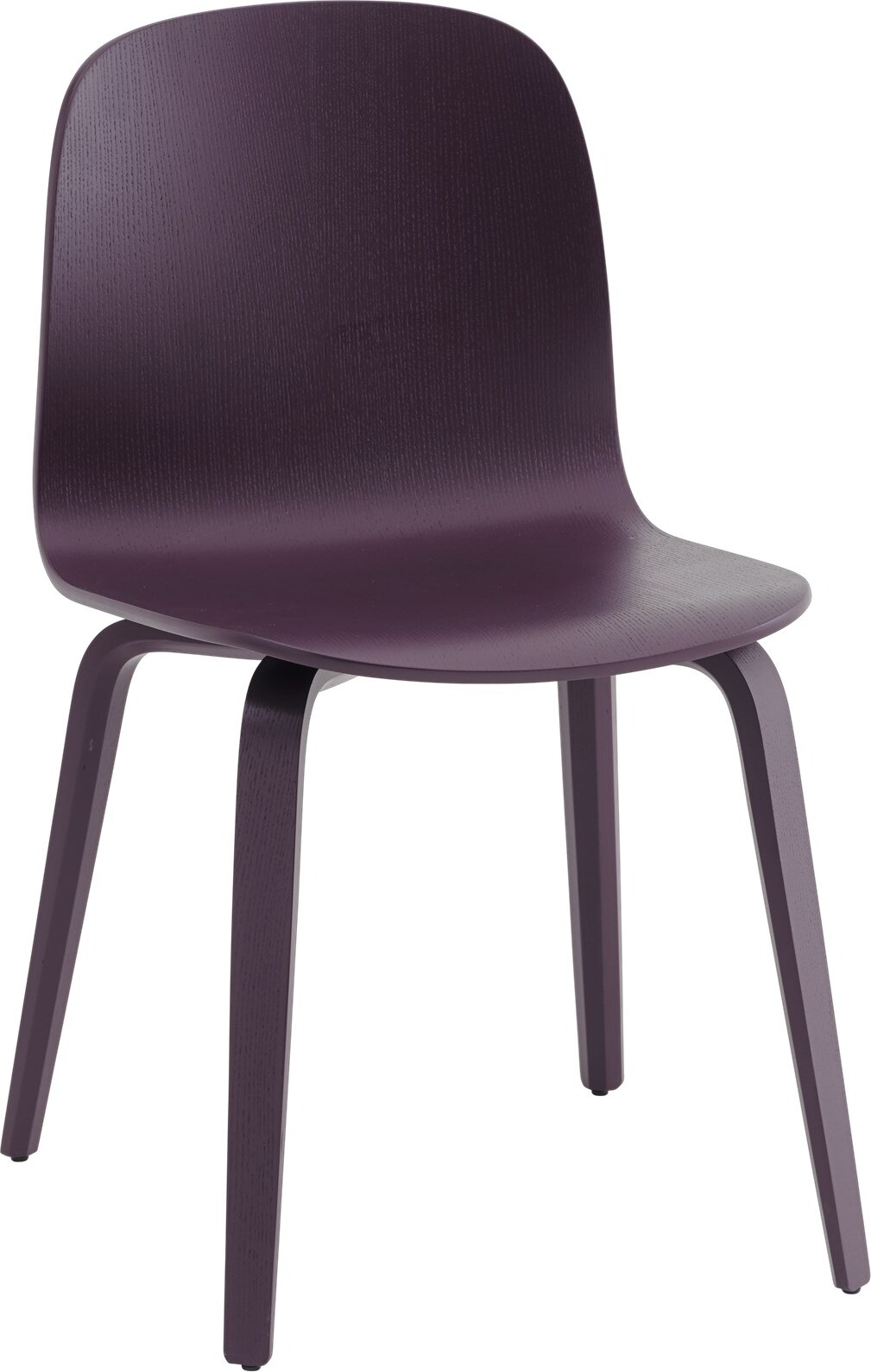 Krzesło Visu śliwkowe na drewnianych nogach