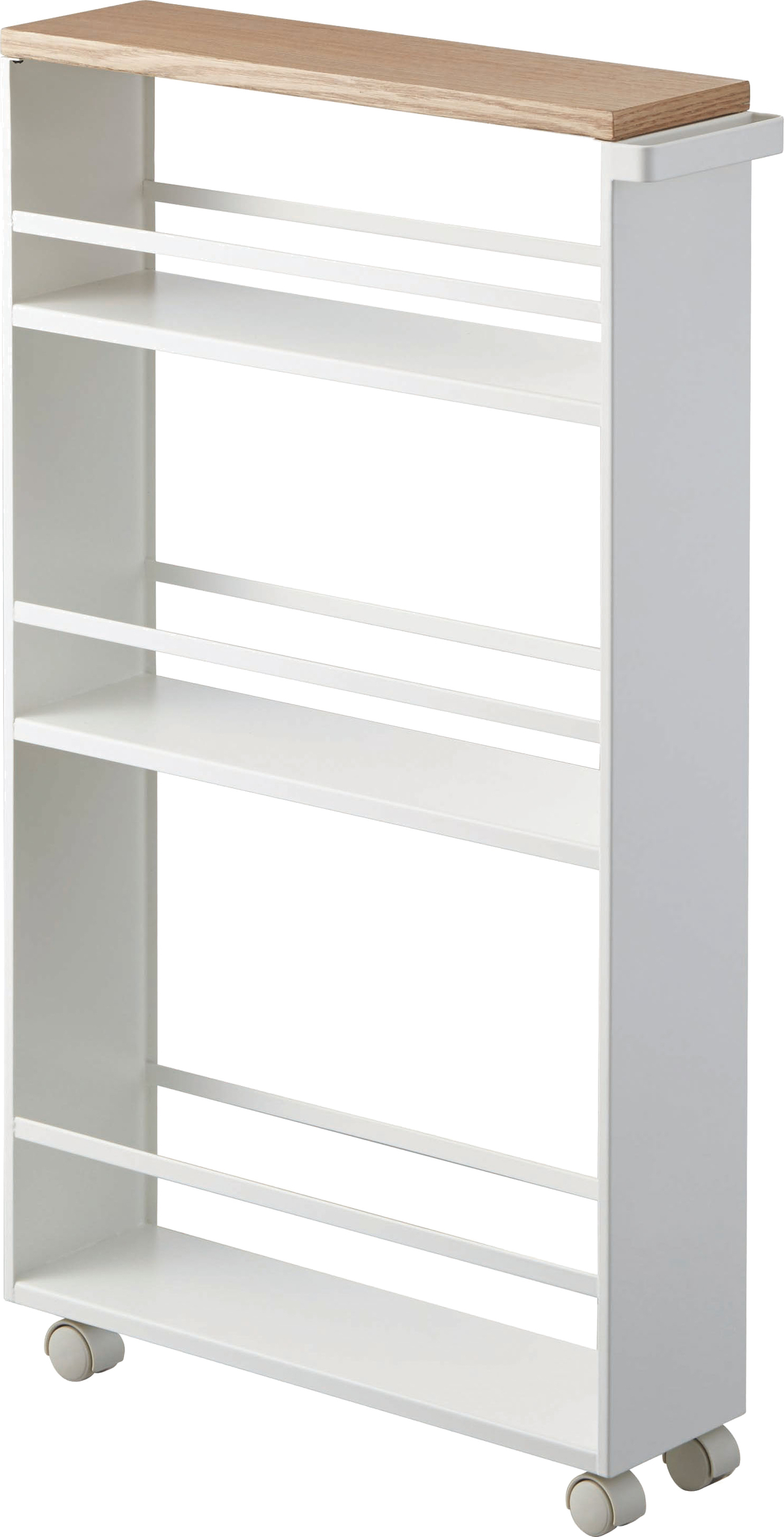 Regał Tower Rolling Slim biały na kółkach