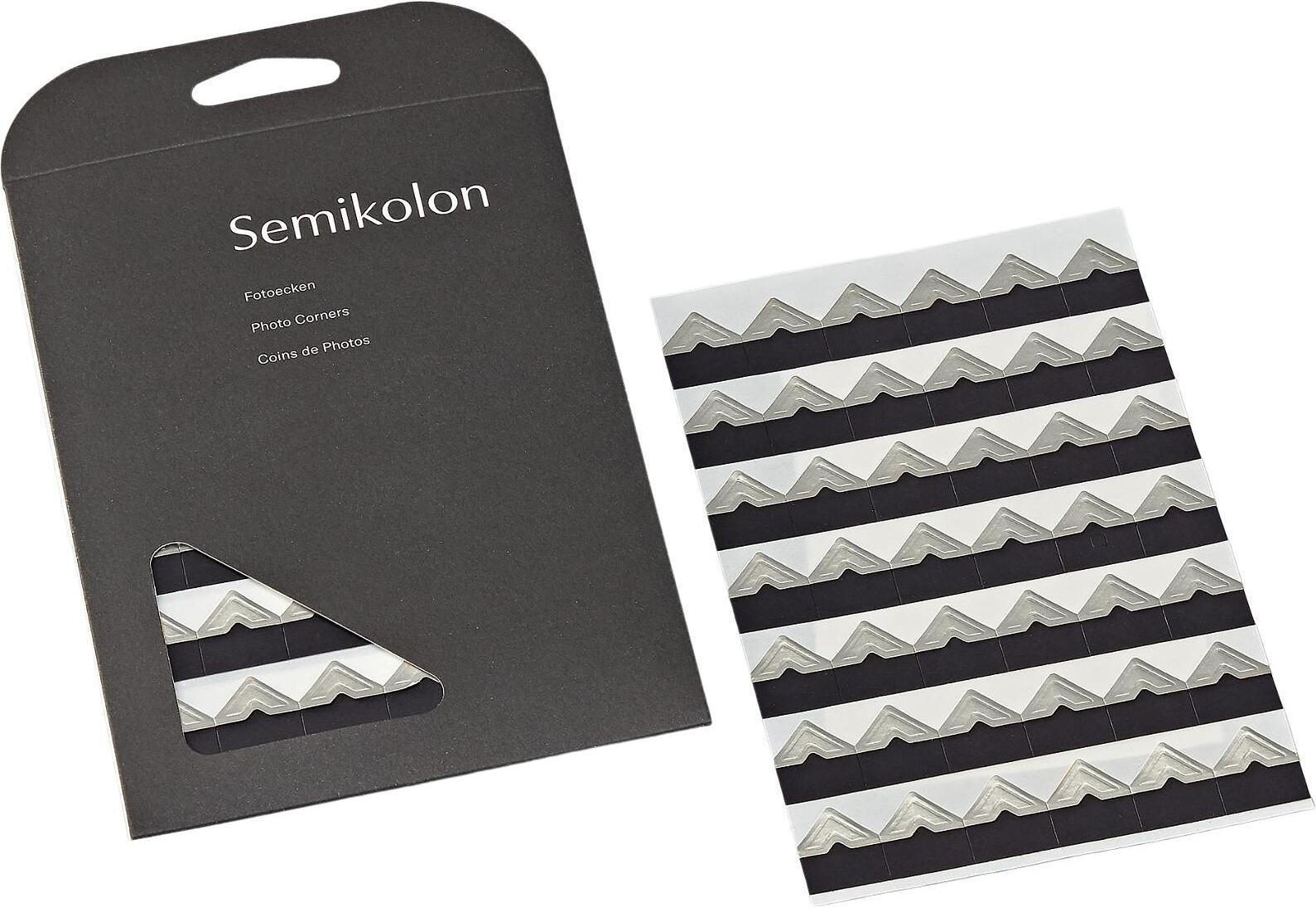 Naklejki narożne do zdjęć Semikolon srebrne