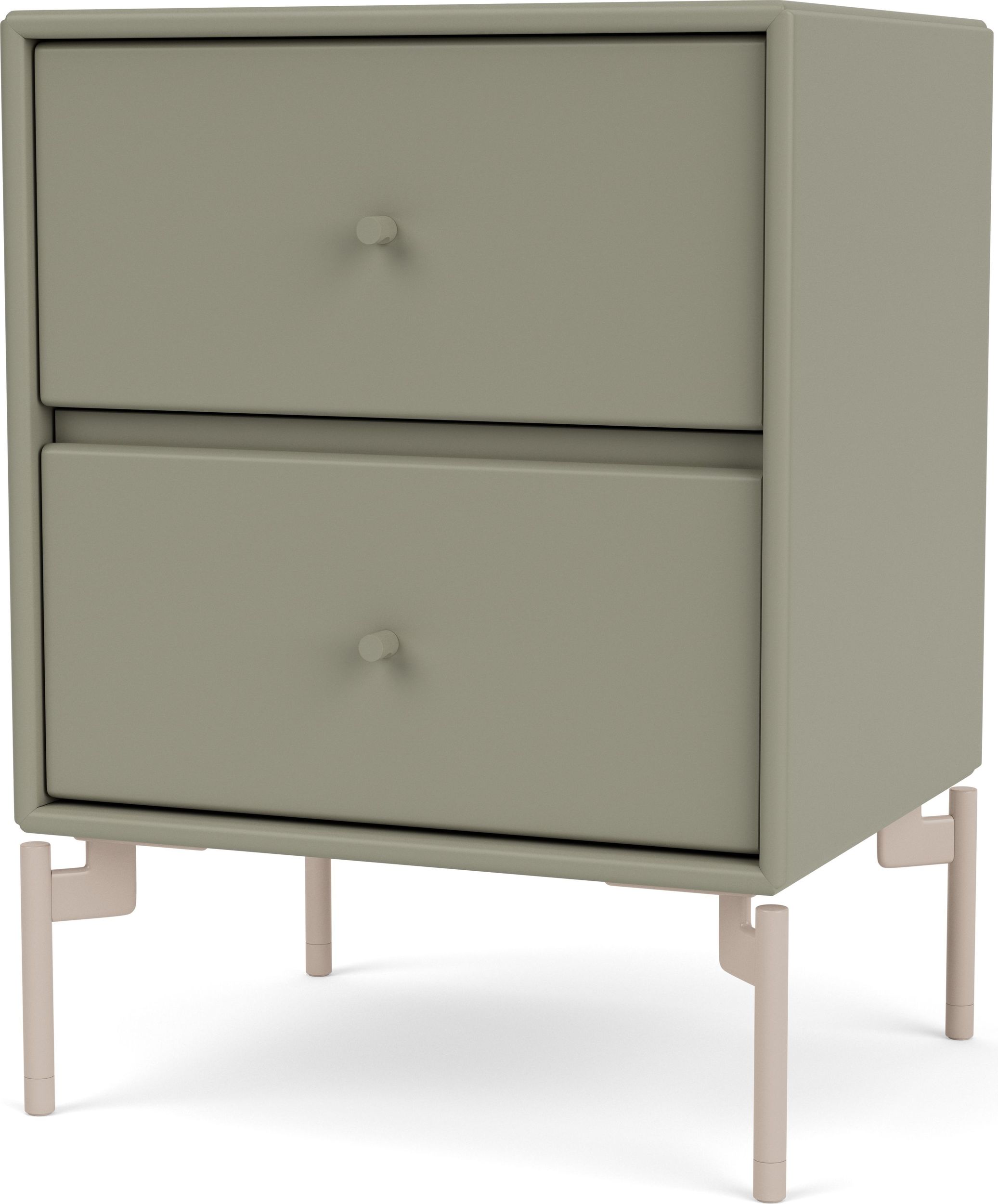 Szafka nocna Drift brązowozielona na beżowych nogach