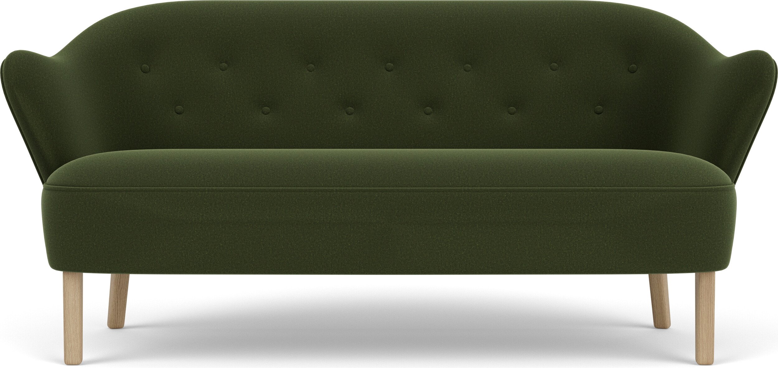 Sofa dwuosobowa Ingeborg Grand Mohair butelkowa zieleń na dębowych nogach