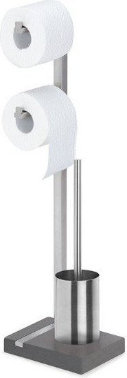 Stojak na papier toaletowy podwójny oraz szczotka do WC Menoto poler