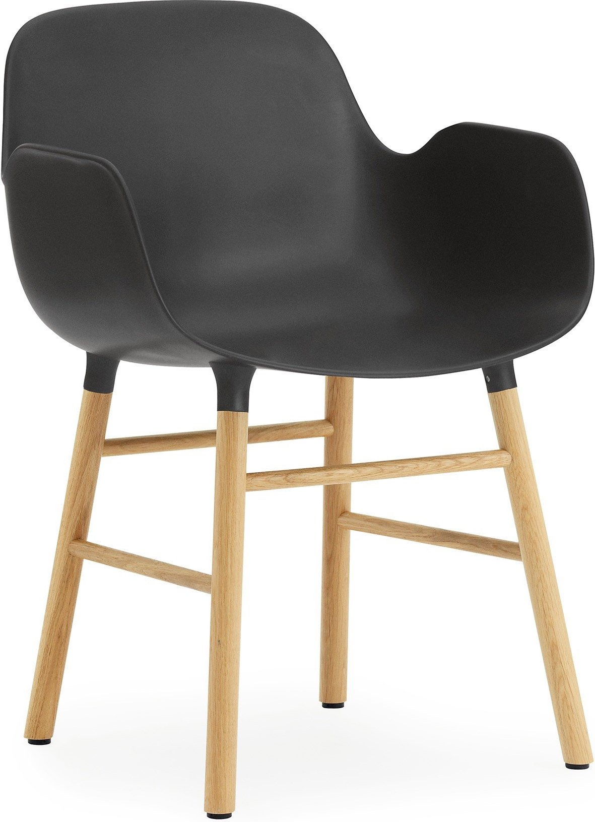 Fotel Form czarny z dębową ramą