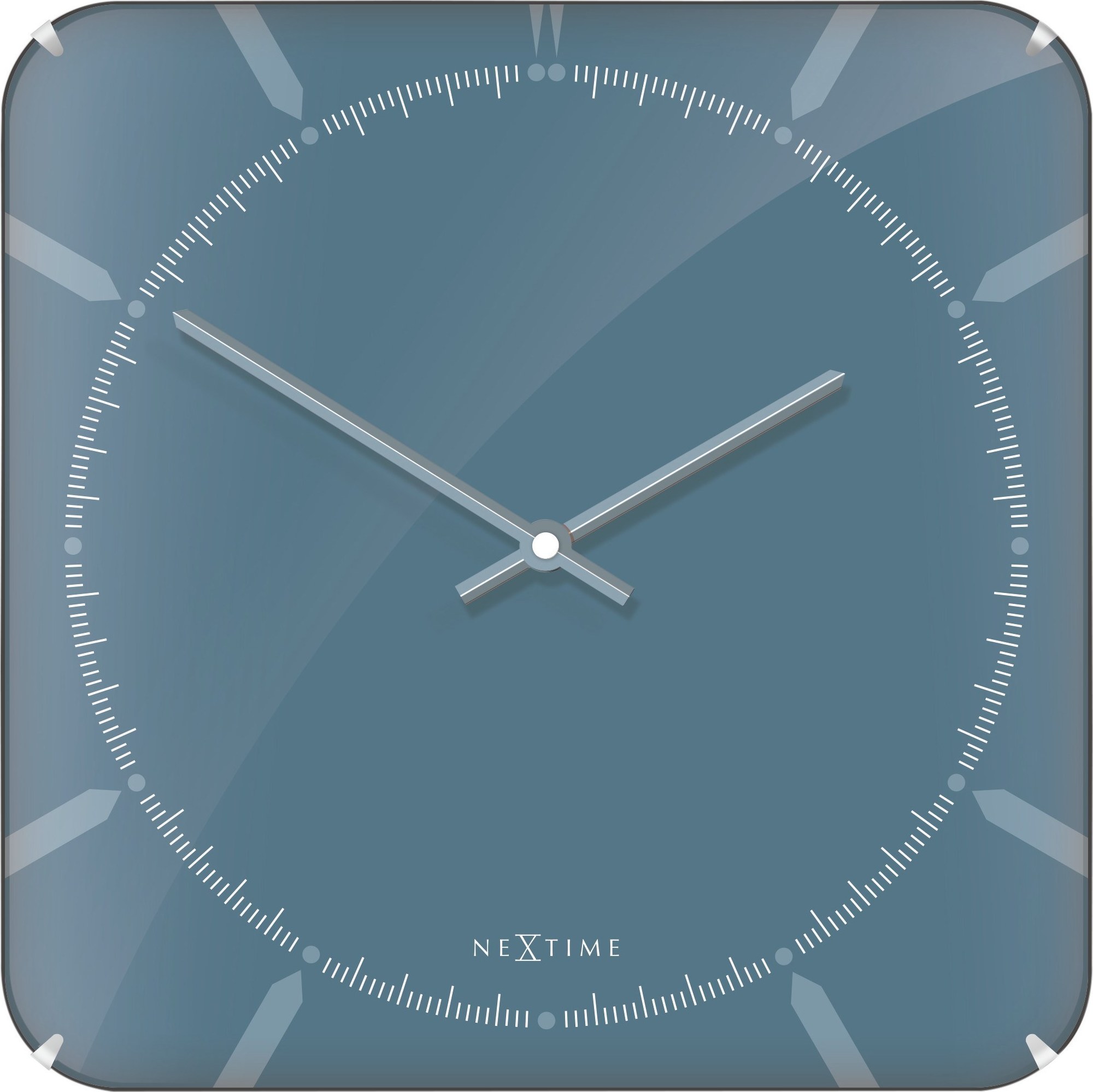 Zegar ścienny Michael Square Dome niebieski