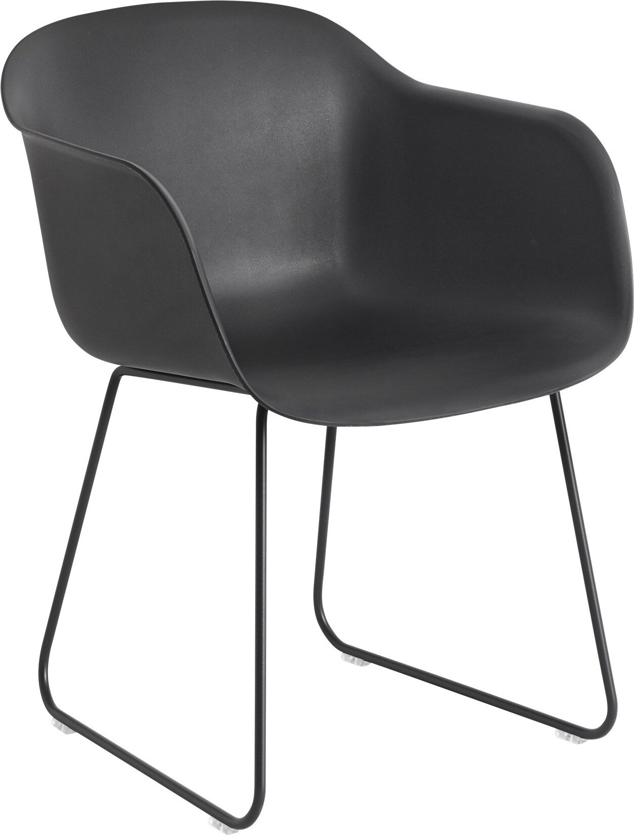 Fotel Fiber Sled czarny na stalowych nogach