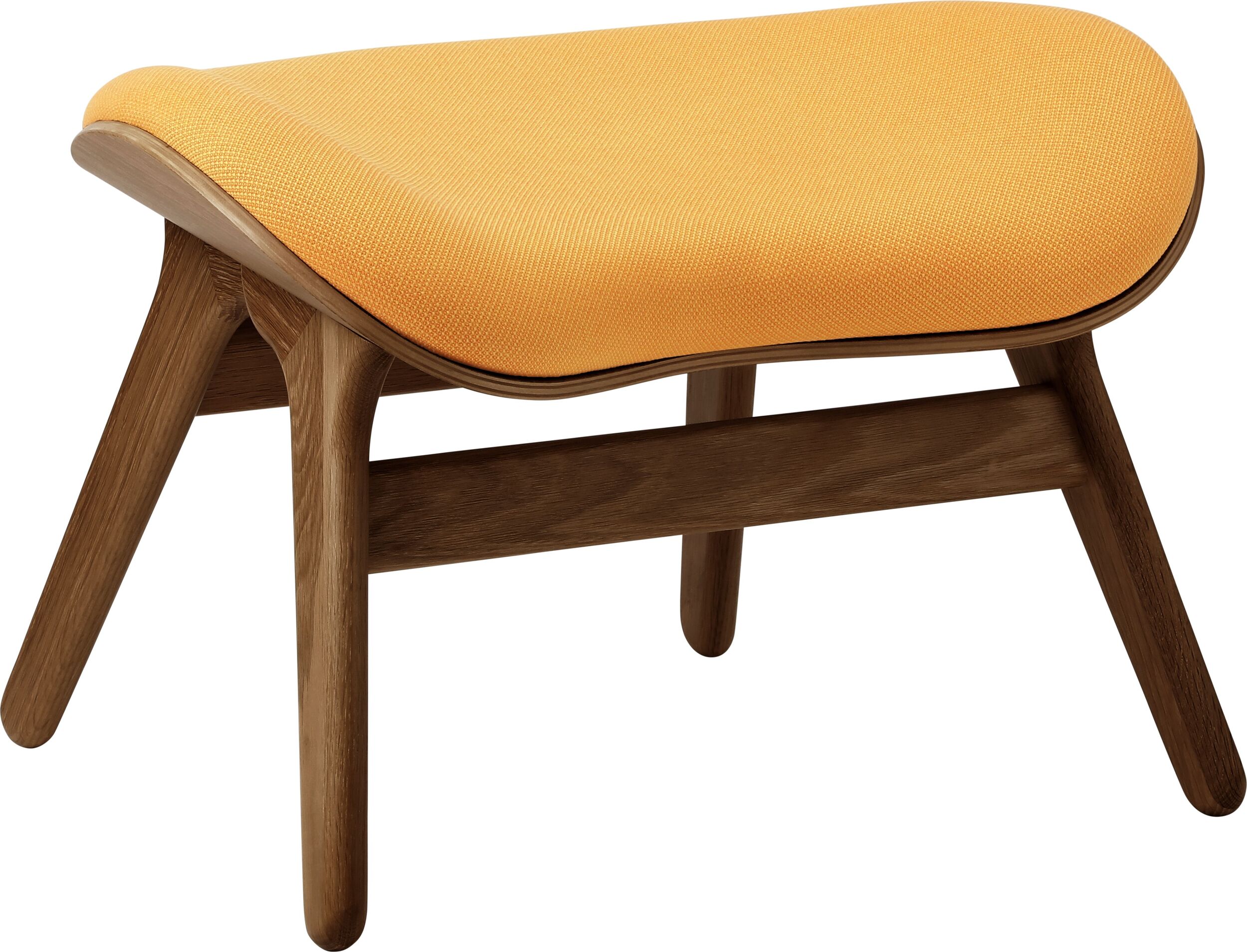 Podnóżek Conversation Piece pomarańczowy na ciemnych dębowych nogach