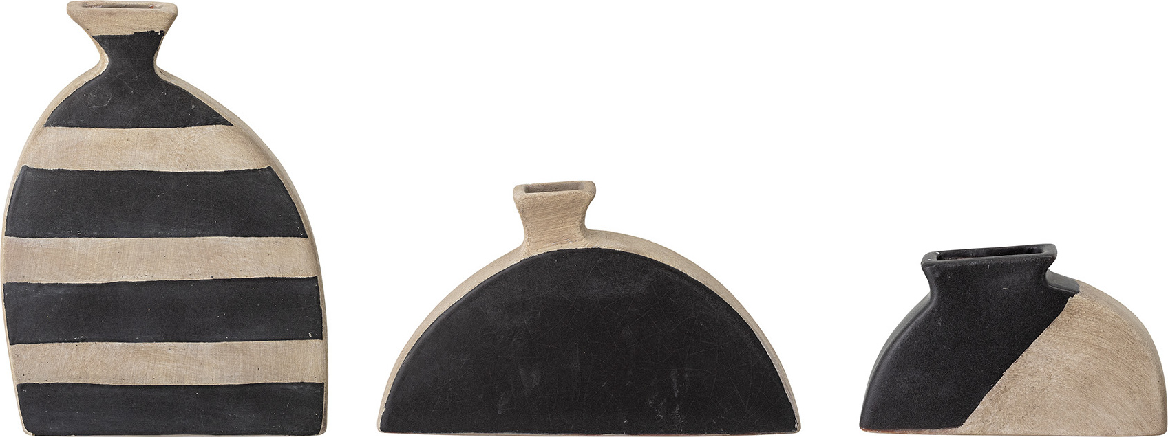 Wazony dekoracyjne Nezha czarne 3 szt.