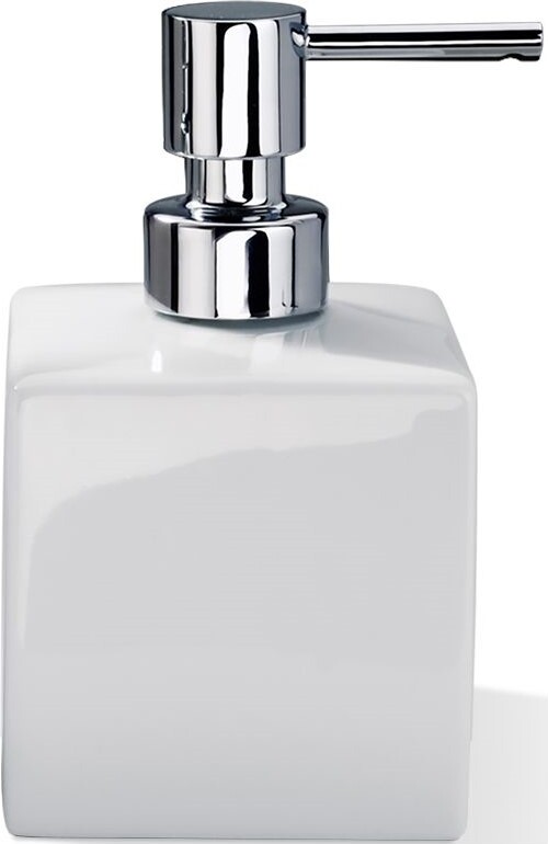 Dozownik do mydła Porzellan kwadratowy 14 cm chrom-biały