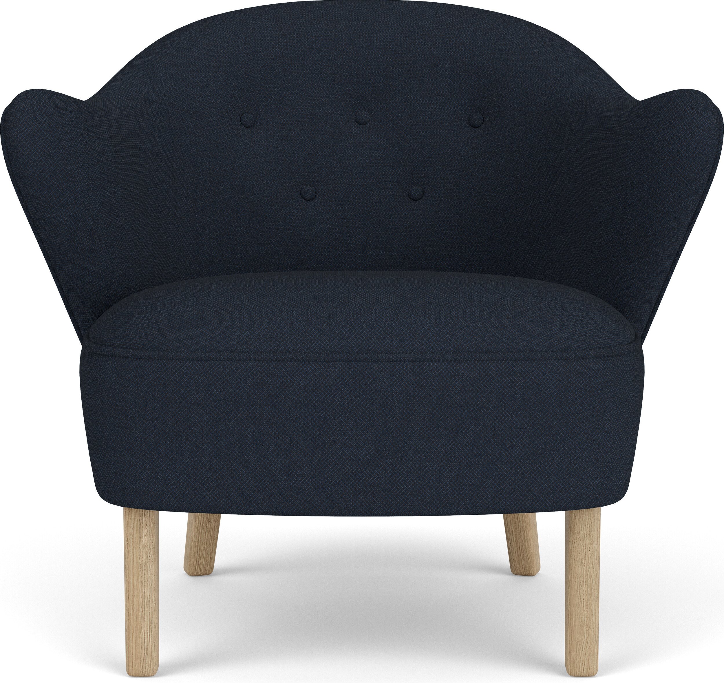 Fotel Ingeborg granatowy na dębowych nogach