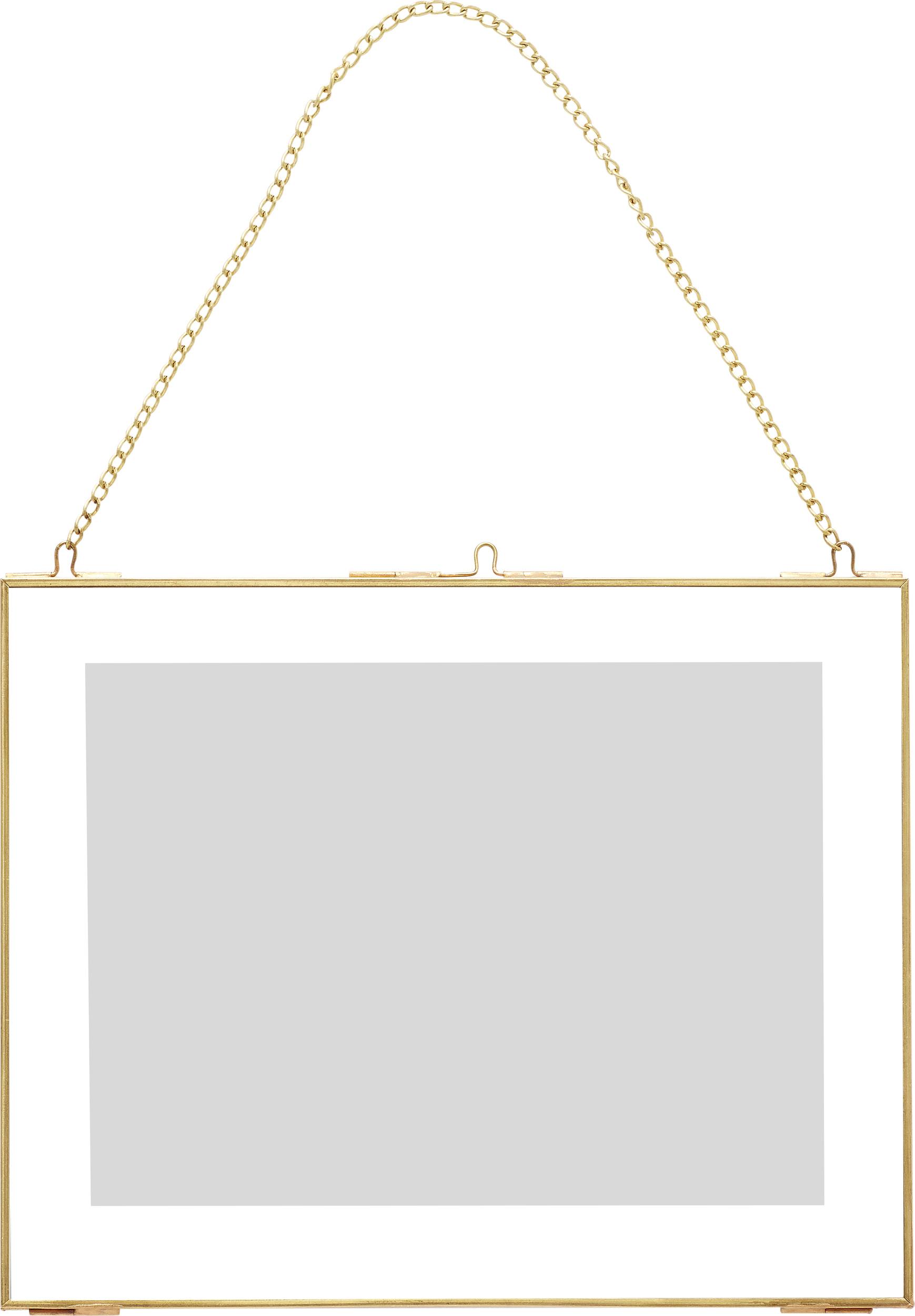 Ramka na zdjęcia Hübsch 30 x 24 cm złota na łańcuszku