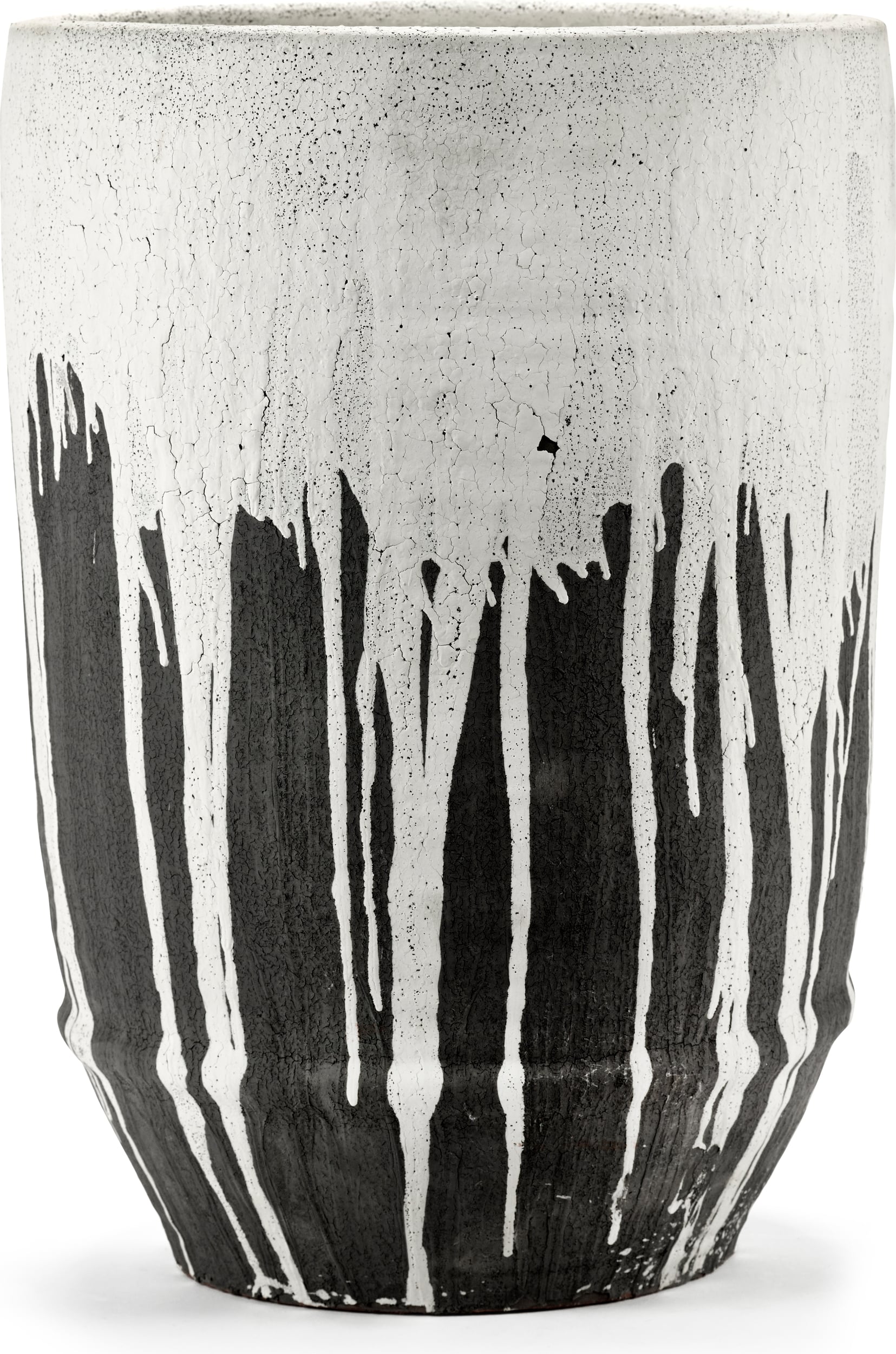 Doniczka Dune 38 cm biało-czarna