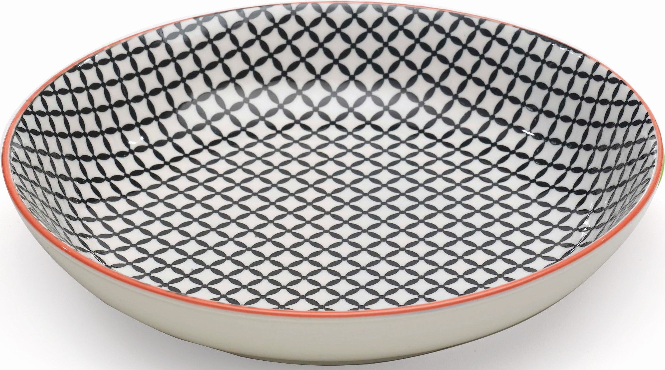 Talerz głęboki Tue 20 cm czarno-biały