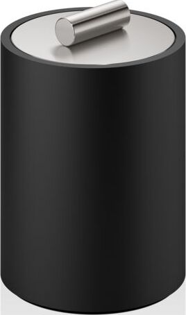 Pojemnik łazienkowy Stone S stal matowa-czarny z pokrywką