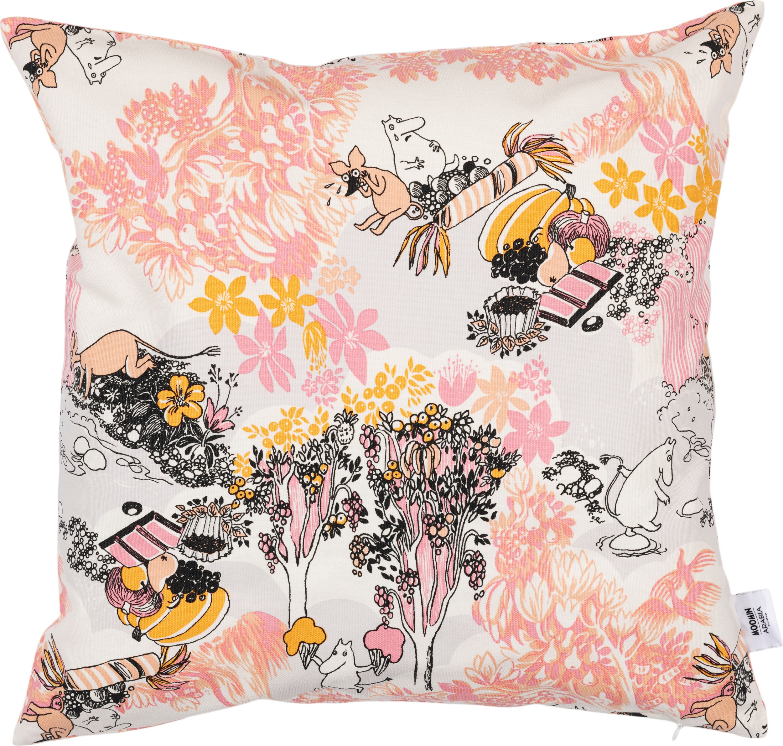 Poszewka dekoracyjna Arabia Finland Muminki 50 x 50 cm różowa