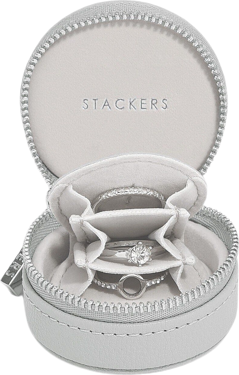Pudełko podróżne na biżuterię Stackers Oyster mini kamienna szarość