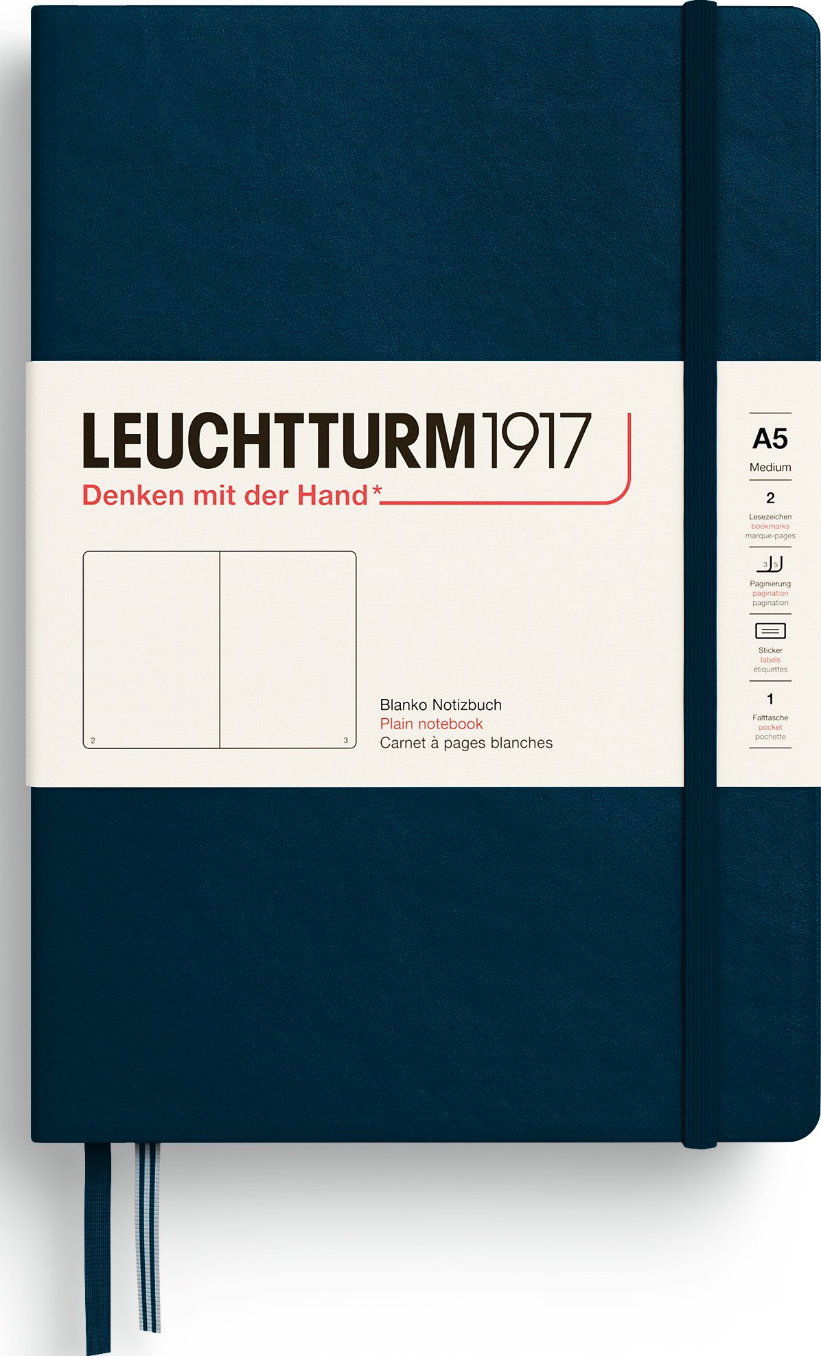 Notes gładki w twardej oprawie Leuchtturm 1917 A5 251 stron ciemnoturkusowy 80 g/m²