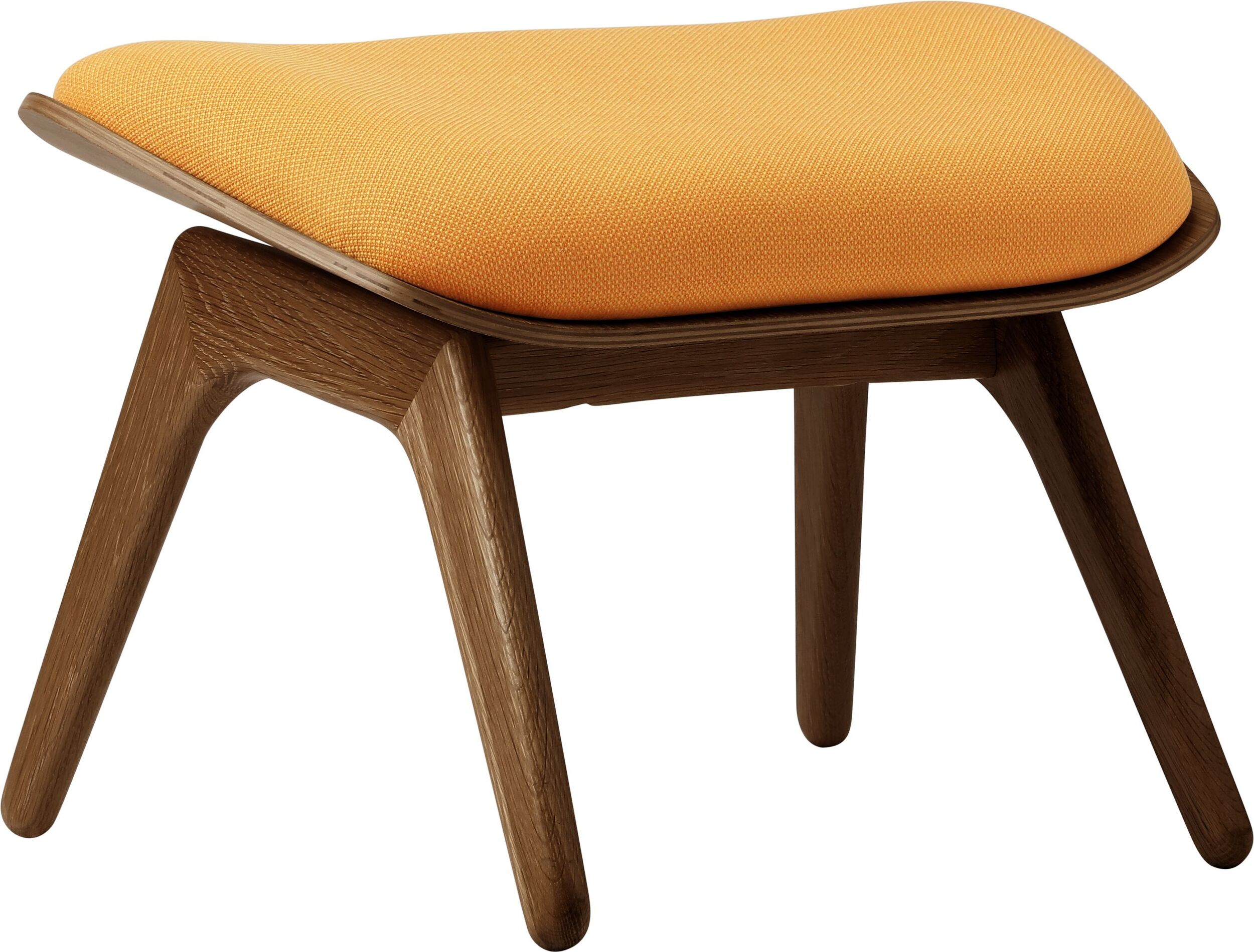 Podnóżek The Reader pomarańczowy na ciemnych dębowych nogach