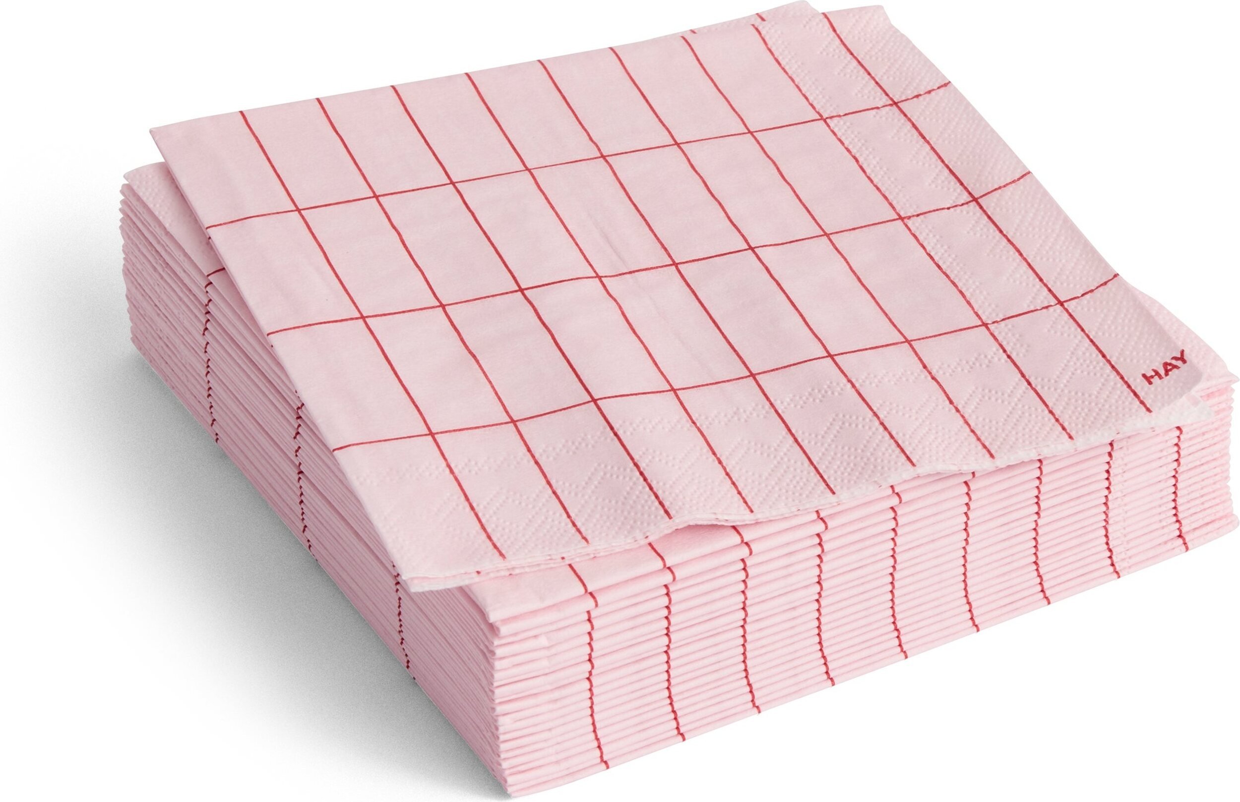 Serwetki papierowe Hay Pattern 25 x 25 cm jasnoróżowa kratka 20 szt.