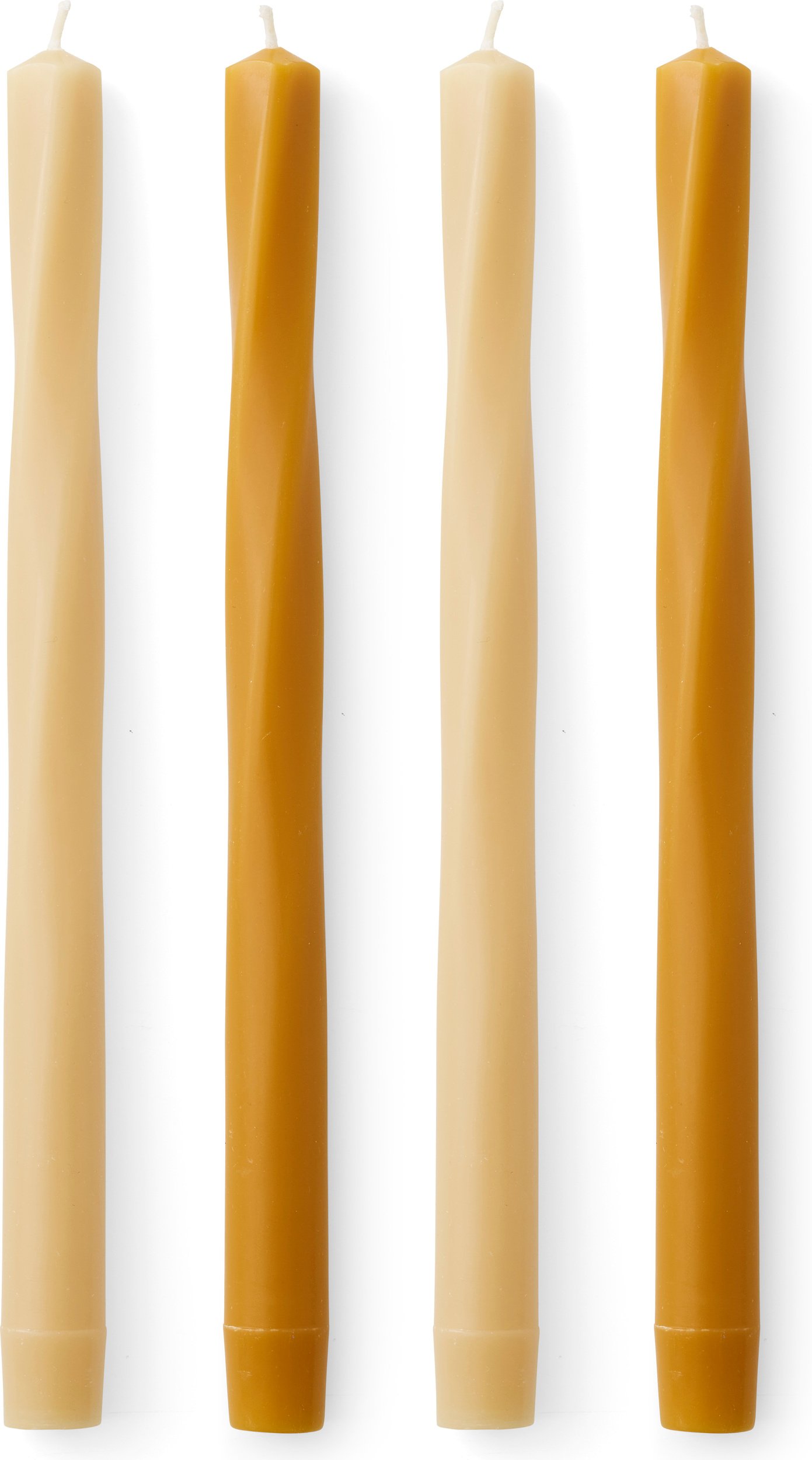 Świece Twist Tapered beżowe i jasnobrązowe 4 szt.