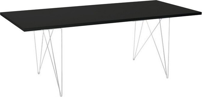 Stół XZ3 prostokątny czarny blat biała rama